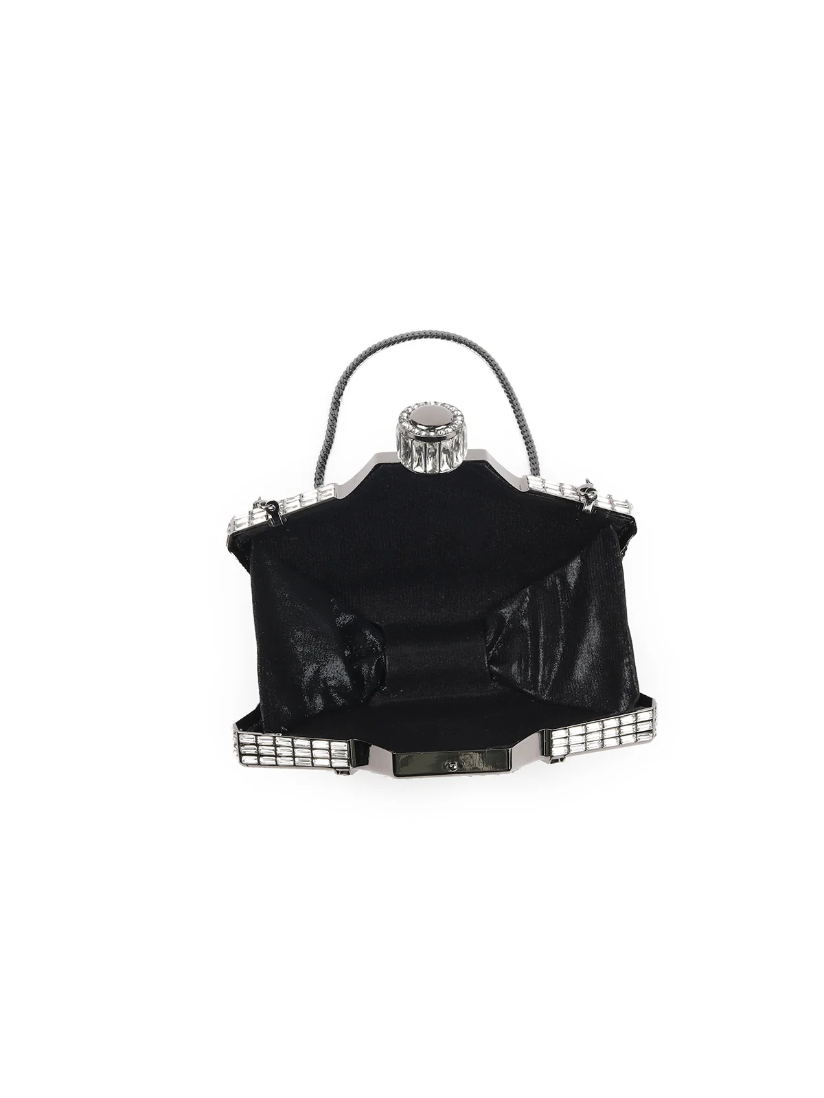Odette Metallic Grey Metal Clutch For Women - Image 6