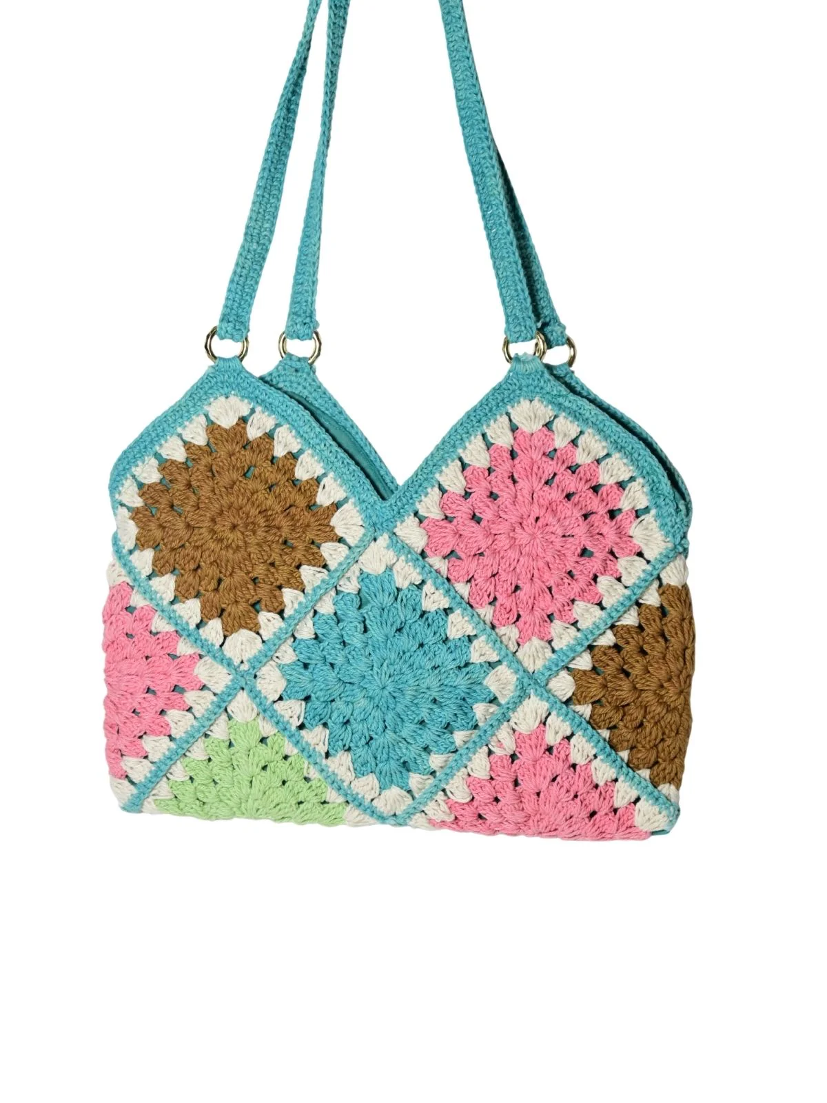 Odette Multi Color Cotton Blend Embellished Hand Bag For Women - Image 3