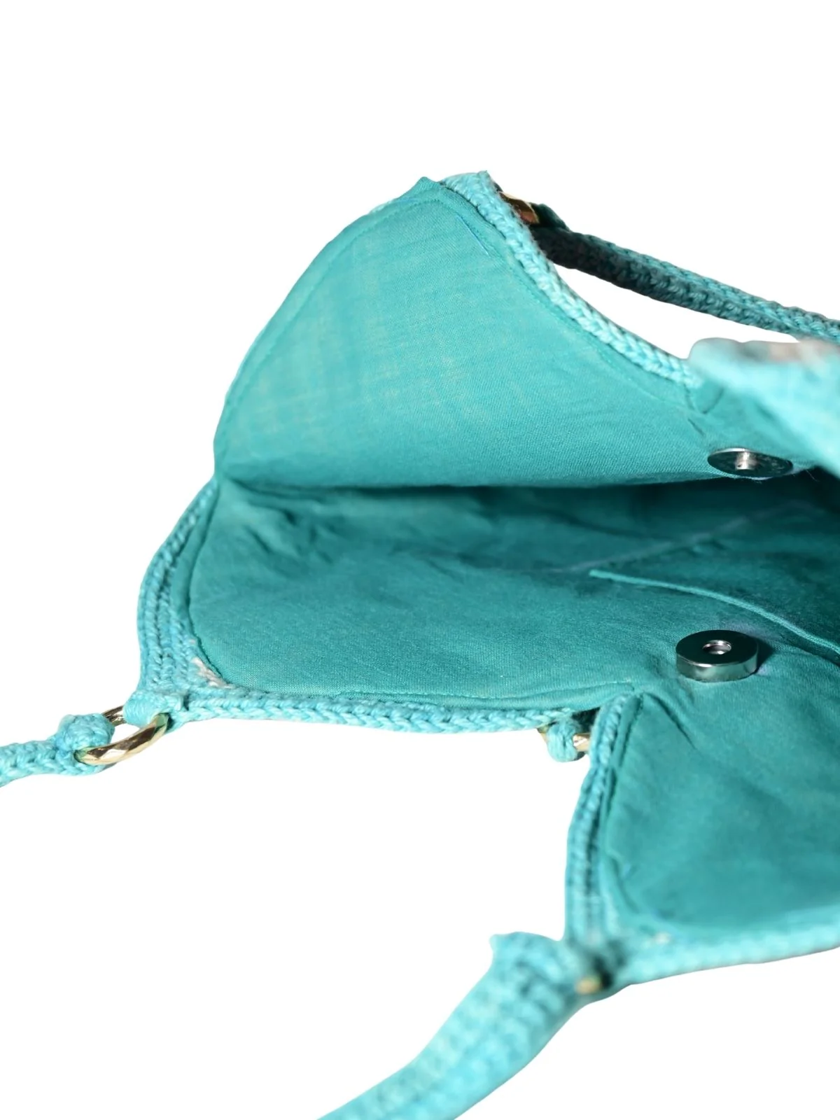 Odette Multi Color Cotton Blend Embellished Hand Bag For Women - Image 8