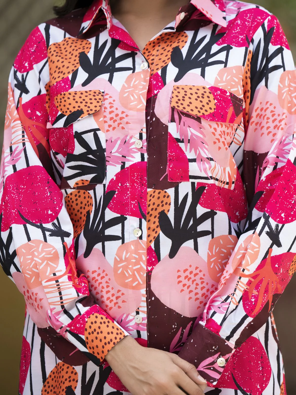 Odette Multicolor Muslin Printed Indo Western Co Ord Set For Women - Image 6