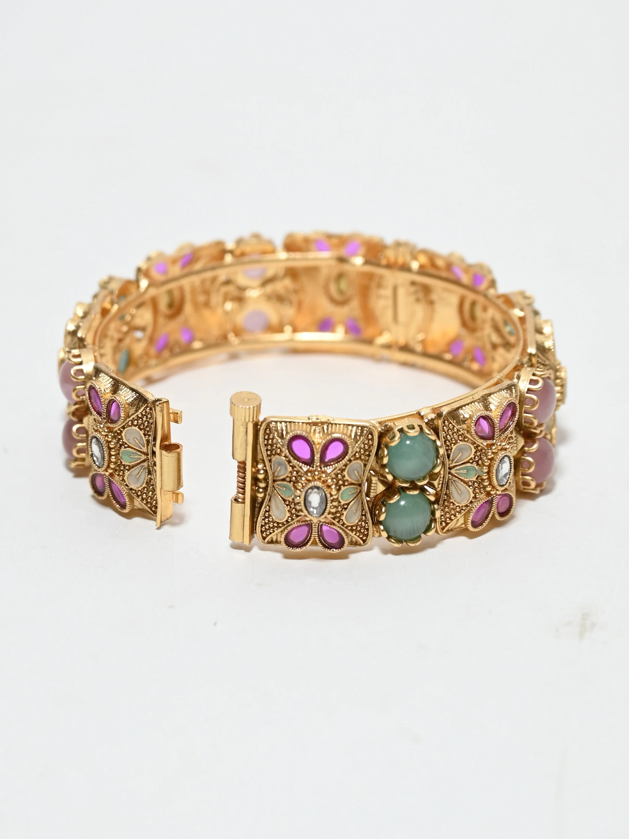 Odette Multi Colour Alloy Beaded And Stone Bangles For Women - Image 6