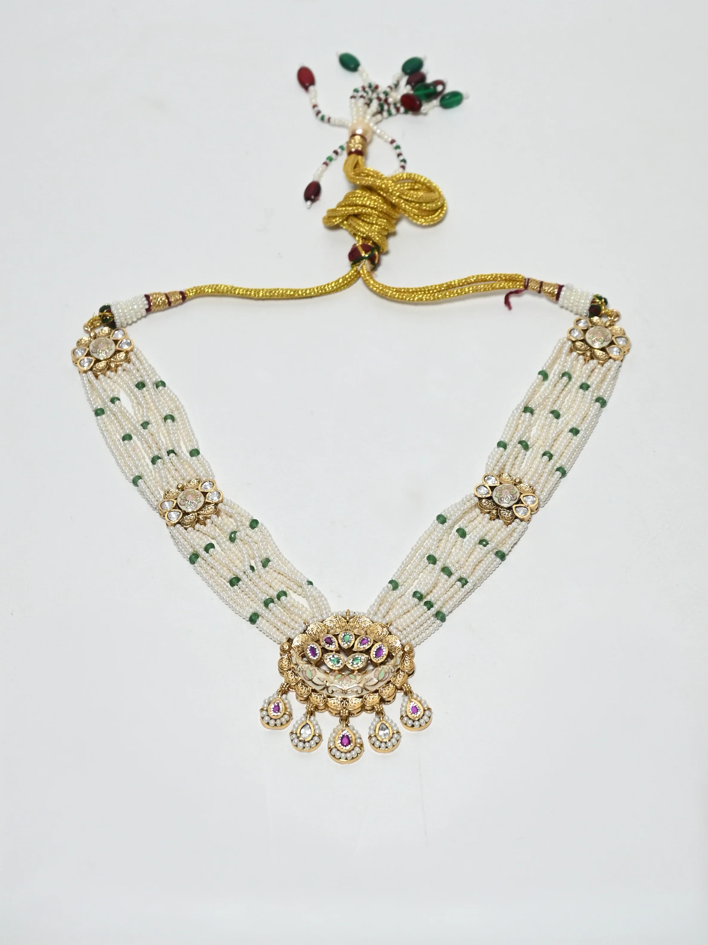 Odette Multi Colour Alloy Pearl Jewellery Set For Women - Image 4