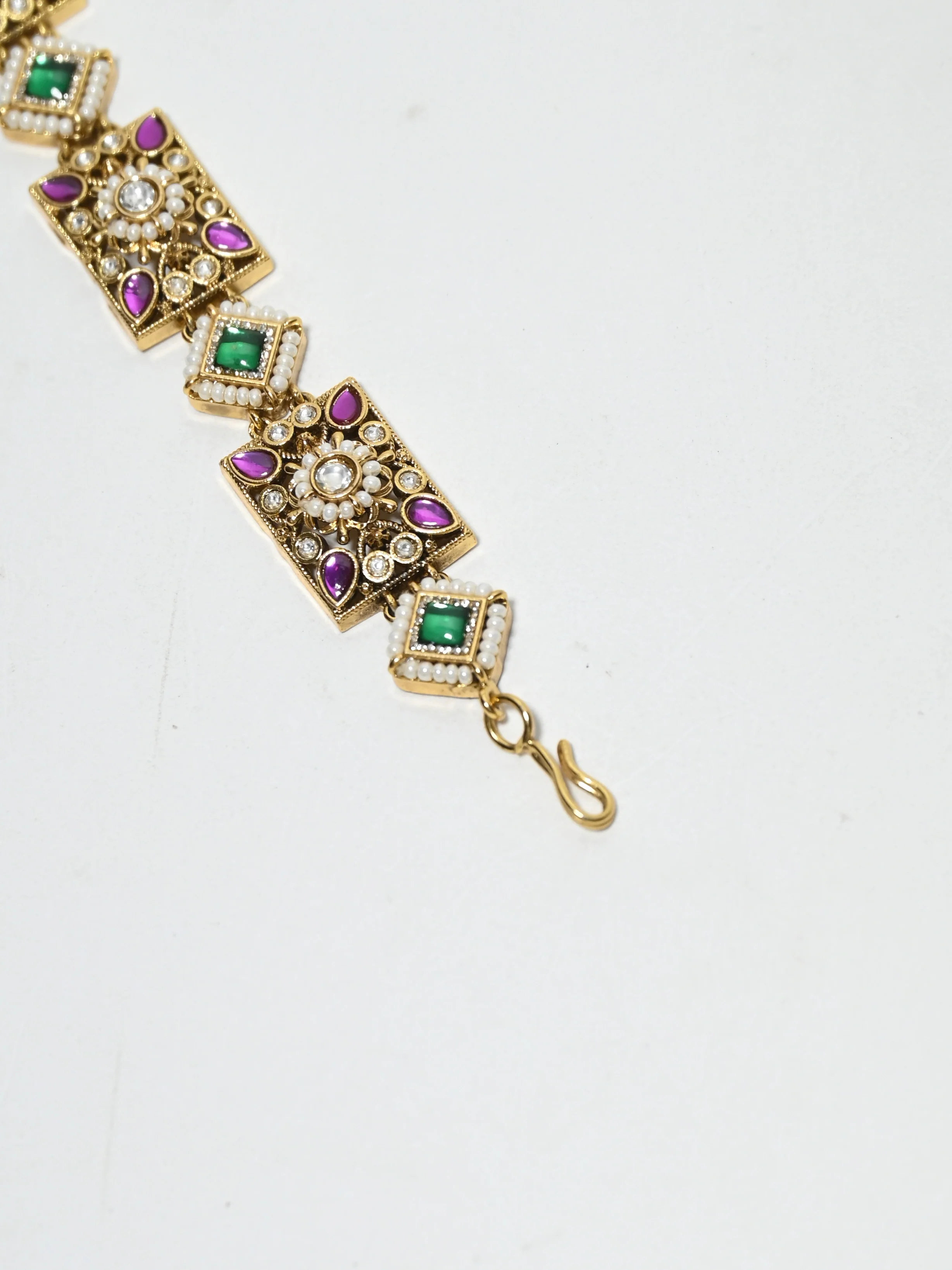 Odette Multi Colour Alloy Stone And Pearl Bracelet For Women - Image 5