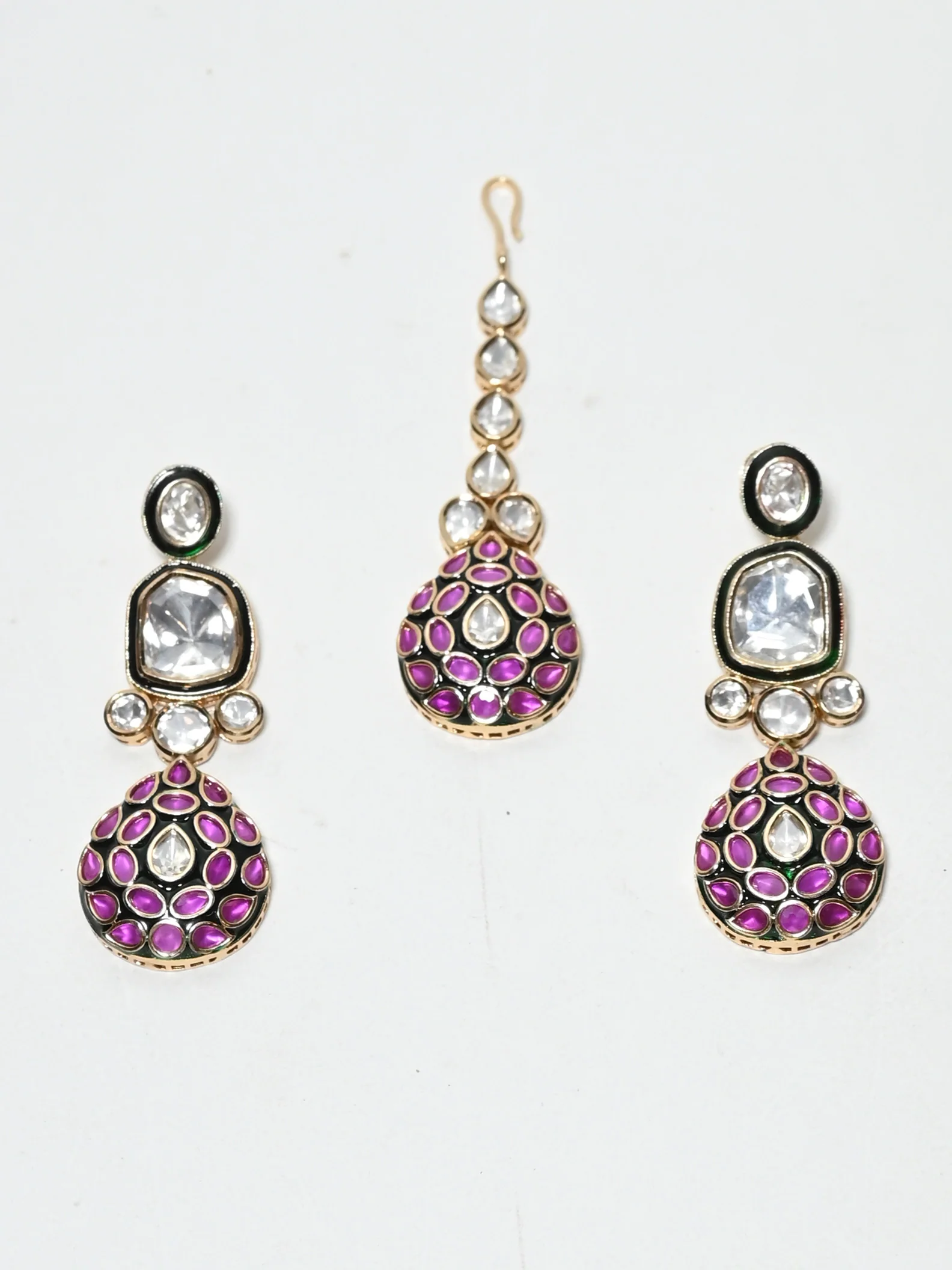 Odette Multi Colour Alloy Stone Jewellery Set For Women - Image 5