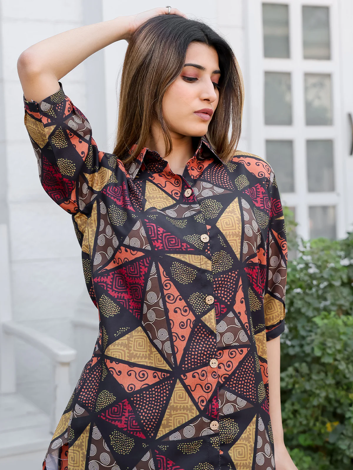 Odette Multicolor Cotton Printed Co Ord Set for Women - Image 5
