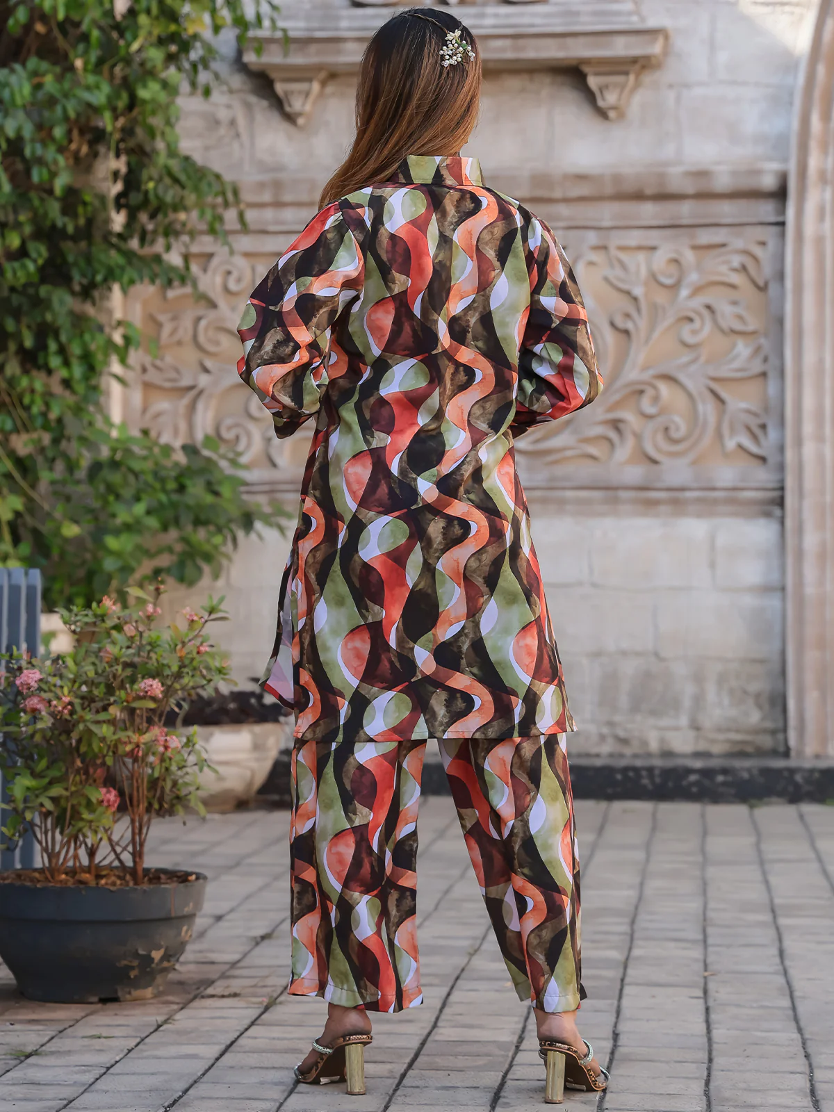 Odette Multicolor Cotton Printed Co Ord Set for Women - Image 4