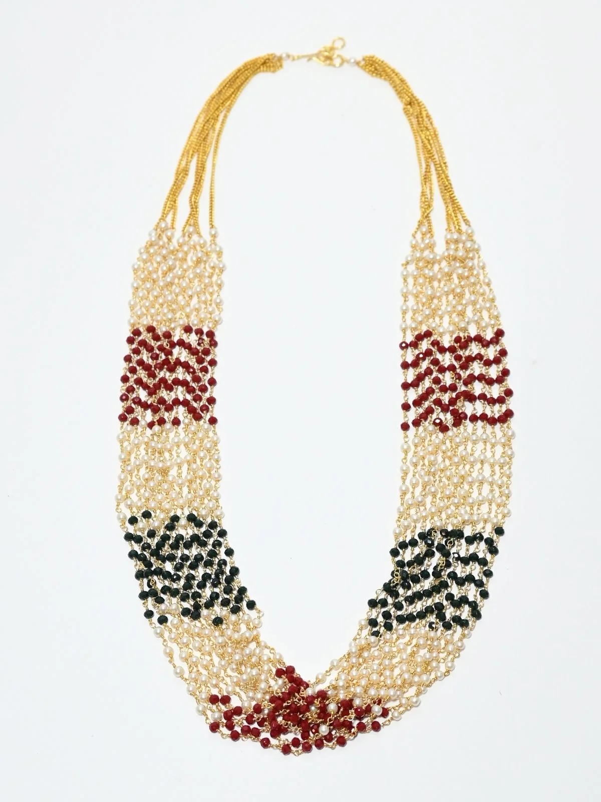 Odette Multicolor Alloy Beaded Pearl Jewellery Set For Women - Image 4