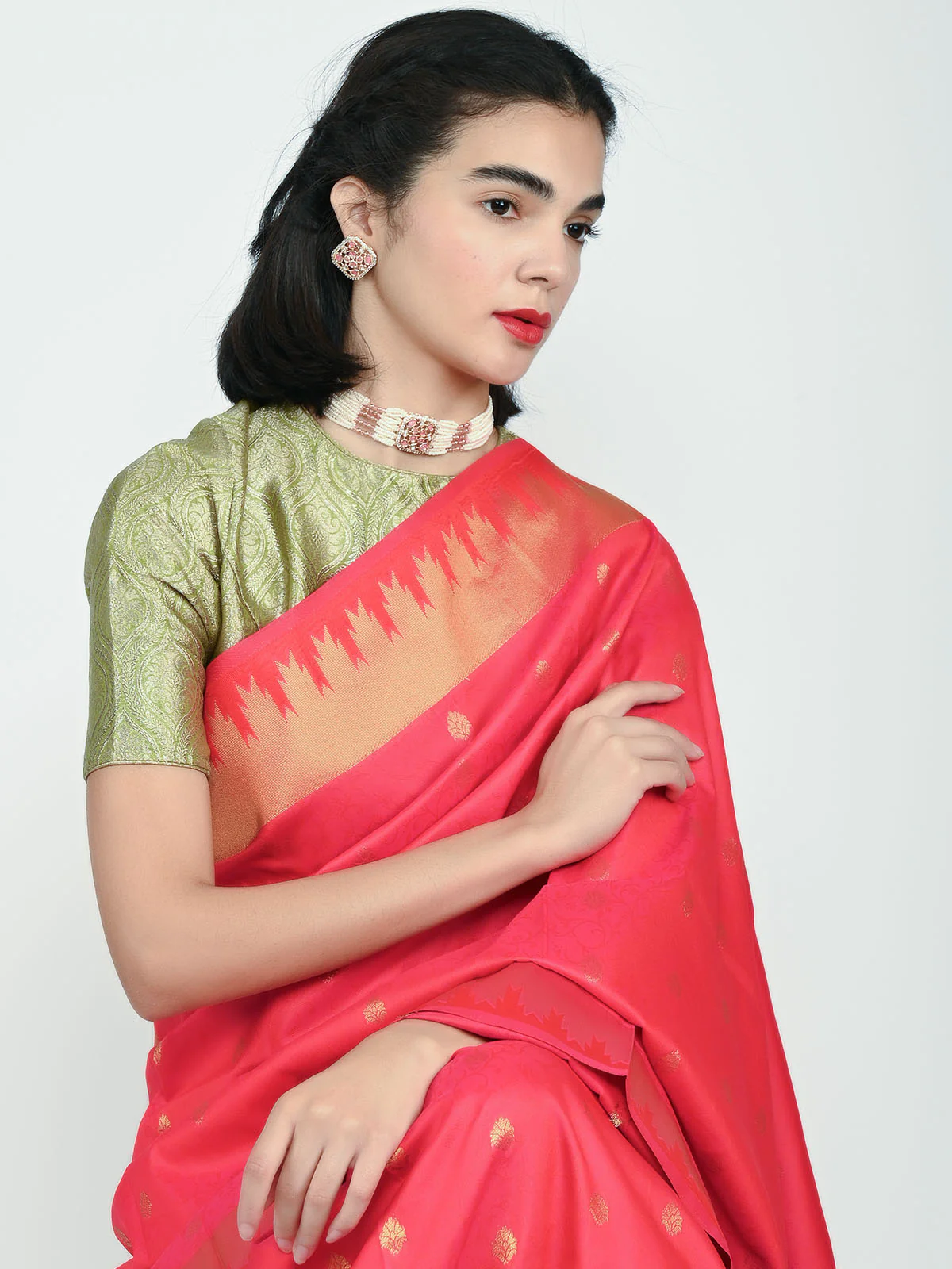 Odette Multicolor Alloy Beaded Pearl Jewellery Set For Women - Image 2