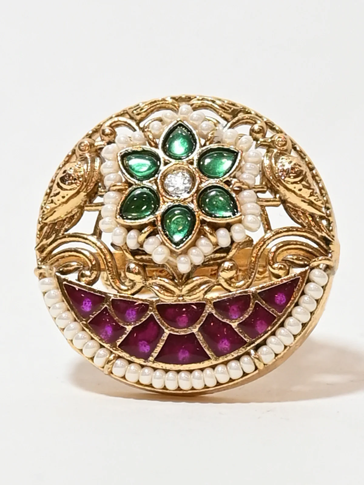 Odette Multicolor Alloy Embellished Ring For Women - Image 2