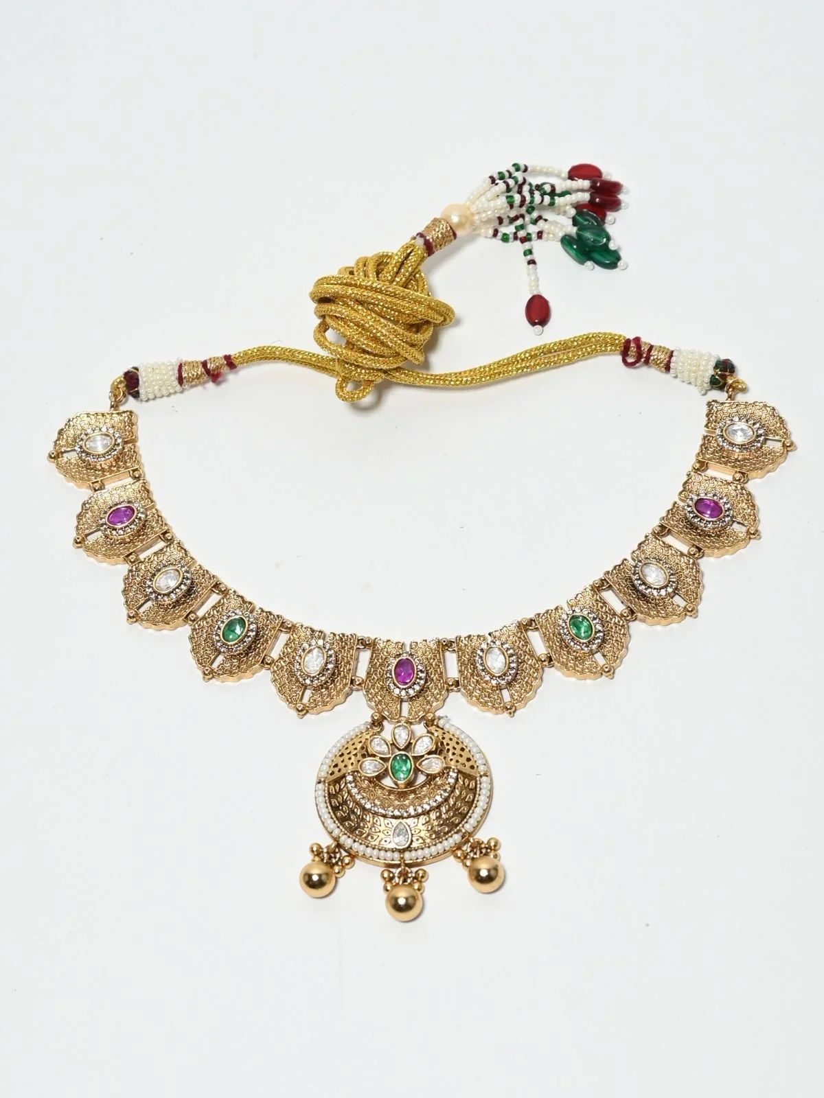 Odette Multicolor Alloy Kundan And Stone Jewellery Set For Women - Image 4