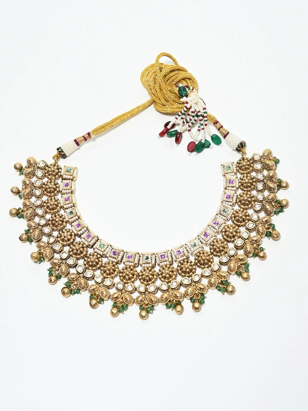 Odette Multicolor Alloy Kundan Jewellery Set For Women - Image 4