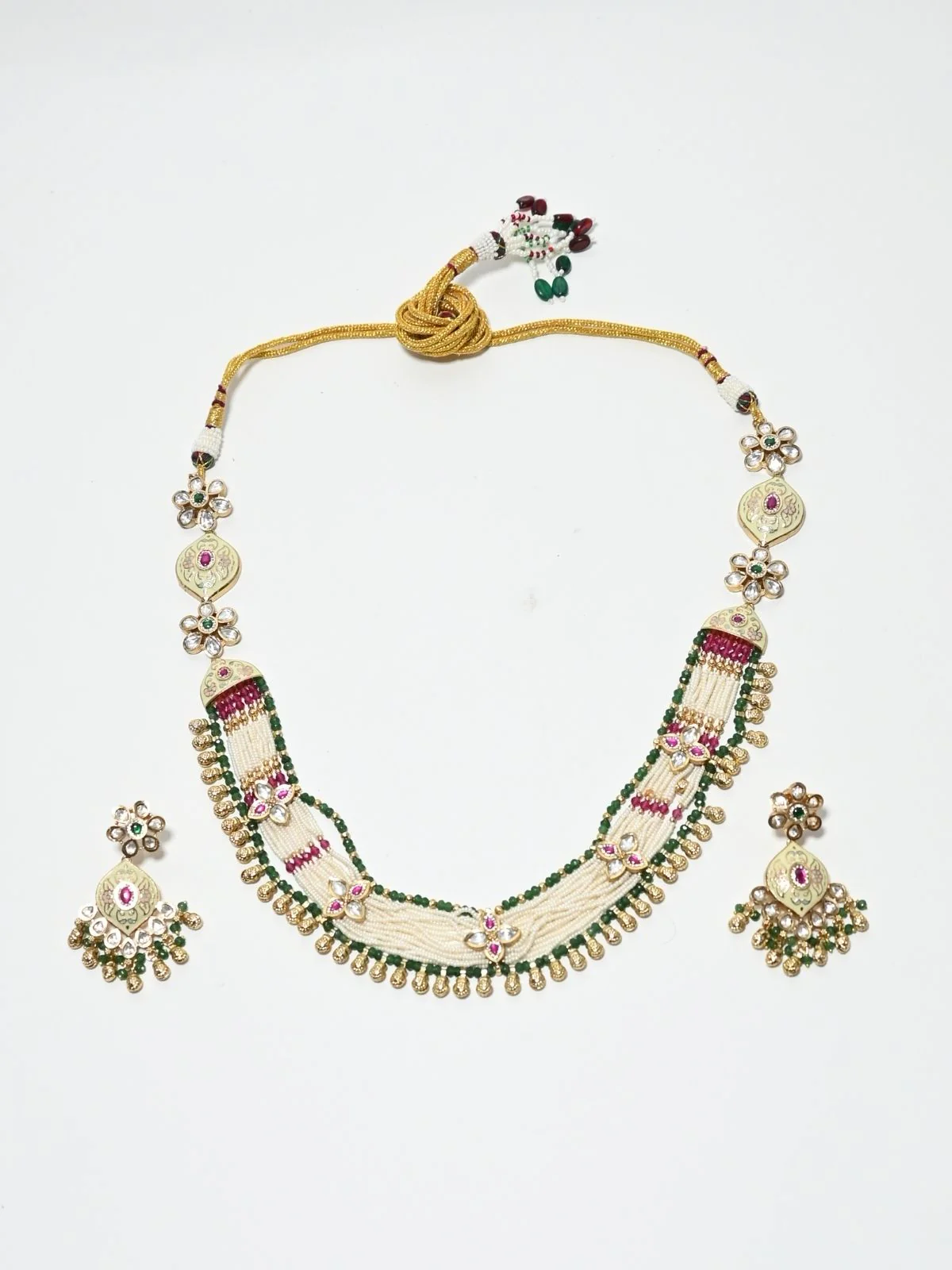Odette Multicolor Alloy Kundan Jewellery Set For Women - Image 3