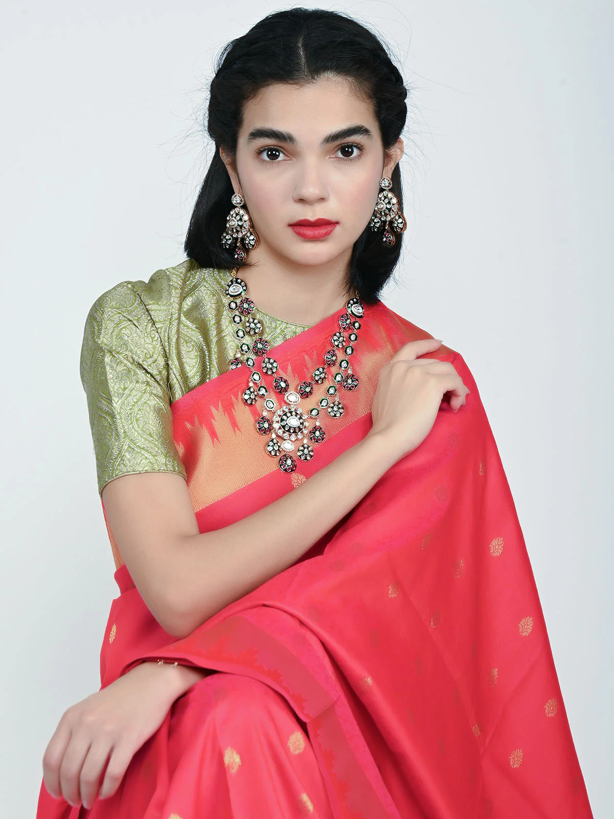 Odette Multicolor Alloy Kundan Jewellery Set For Women - Image 2