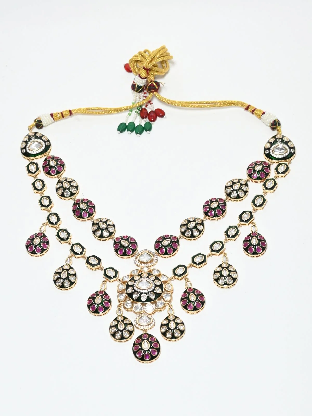 Odette Multicolor Alloy Kundan Jewellery Set For Women - Image 4