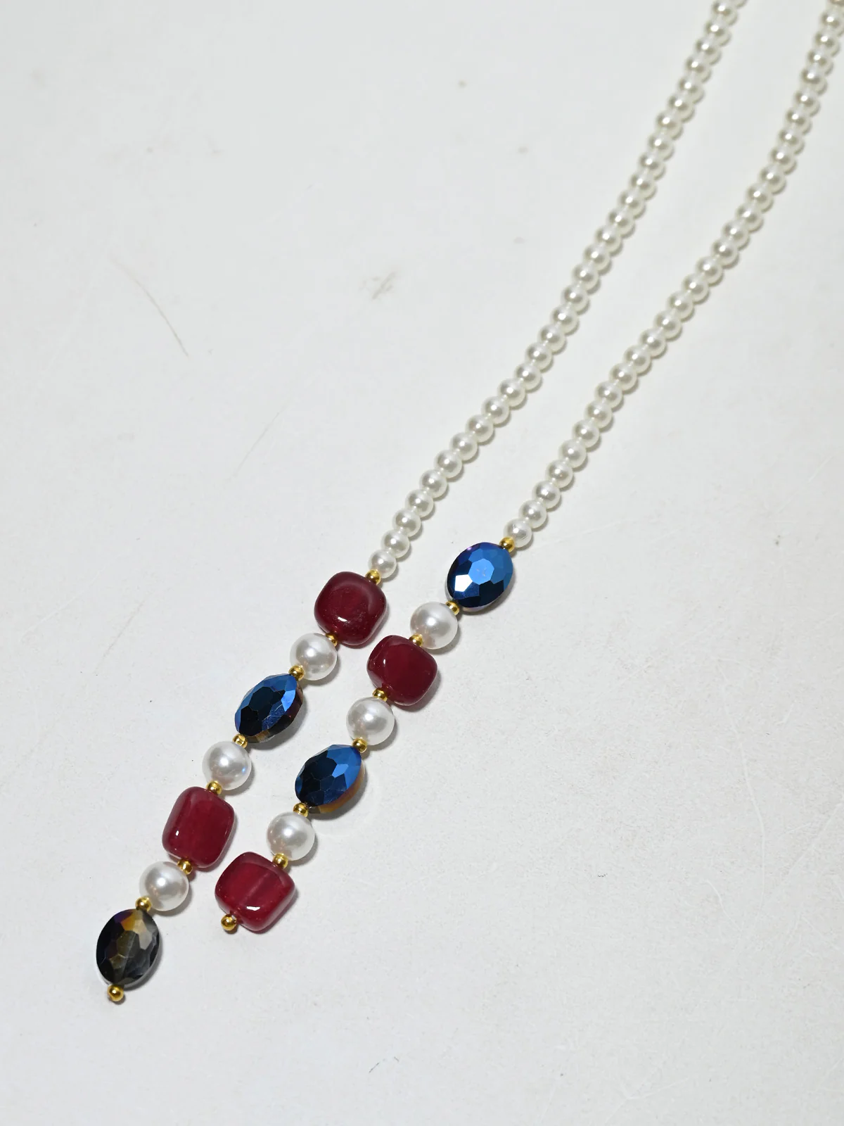 Odette Multicolor Alloy Pearl Embellished Tie For Women - Image 3