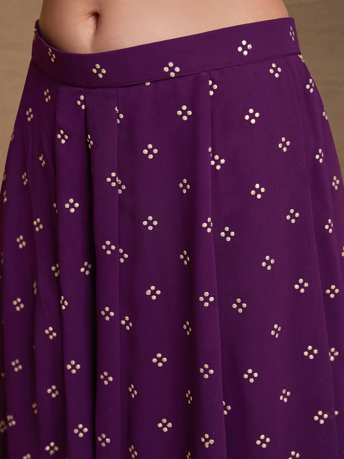 Odette Purple Art Silk Embroidered Indo Western Co ord Set For Women - Image 6