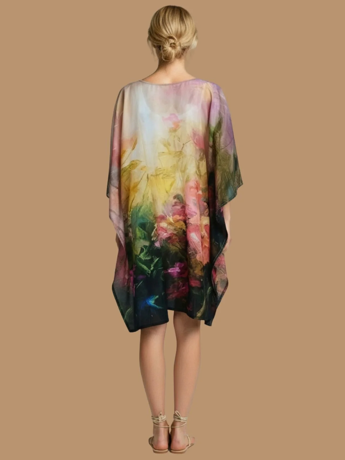 Odette Multicolor Cotton Blend Printed Kaftan For Women - Image 3
