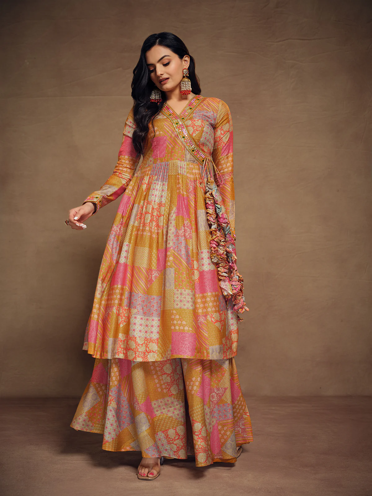 Odette Multicolor Cotton Blend Printed Stitched Salwar Suit For Women - Image 2
