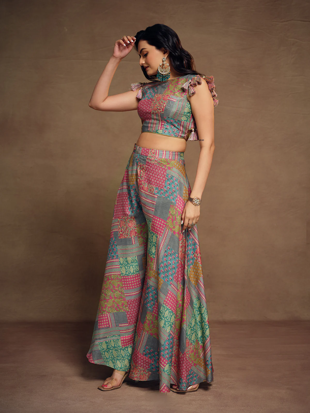 Odette Multicolor Cotton Printed Indo Western Co ord Set For Women - Image 2