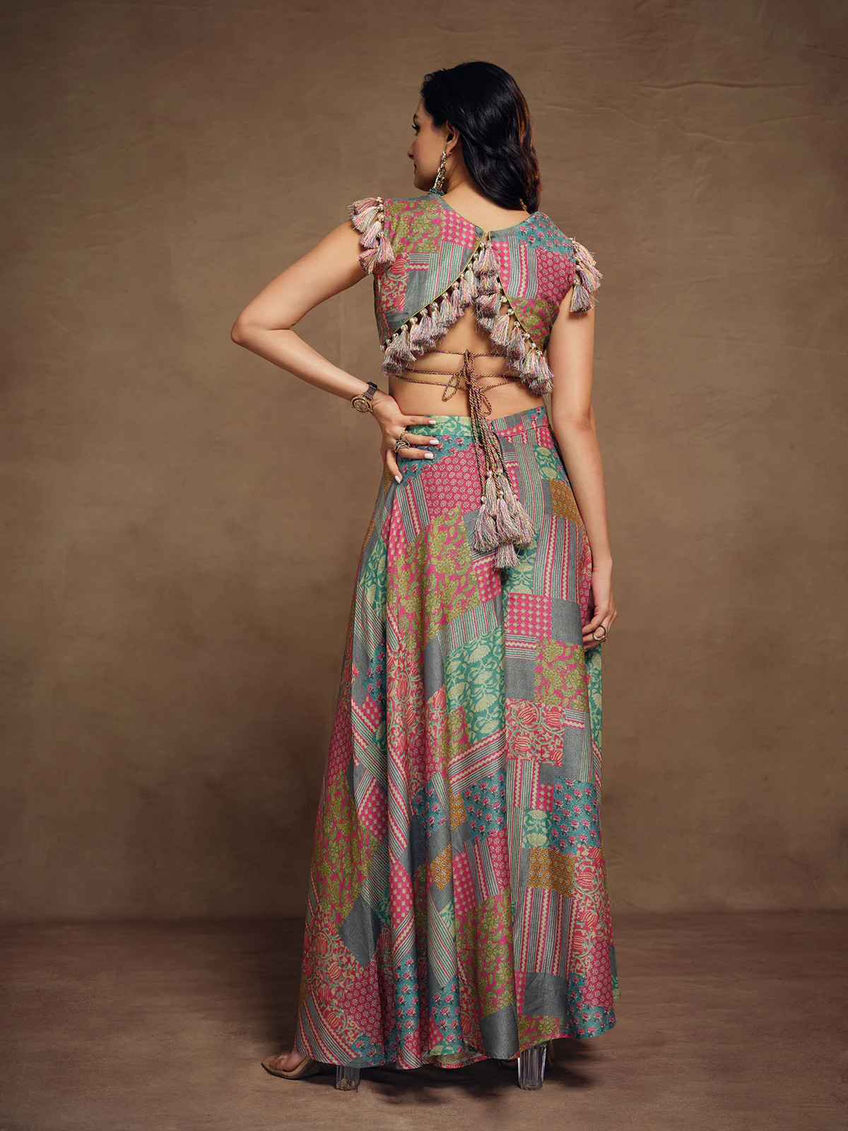 Odette Multicolor Cotton Printed Indo Western Co ord Set For Women - Image 4