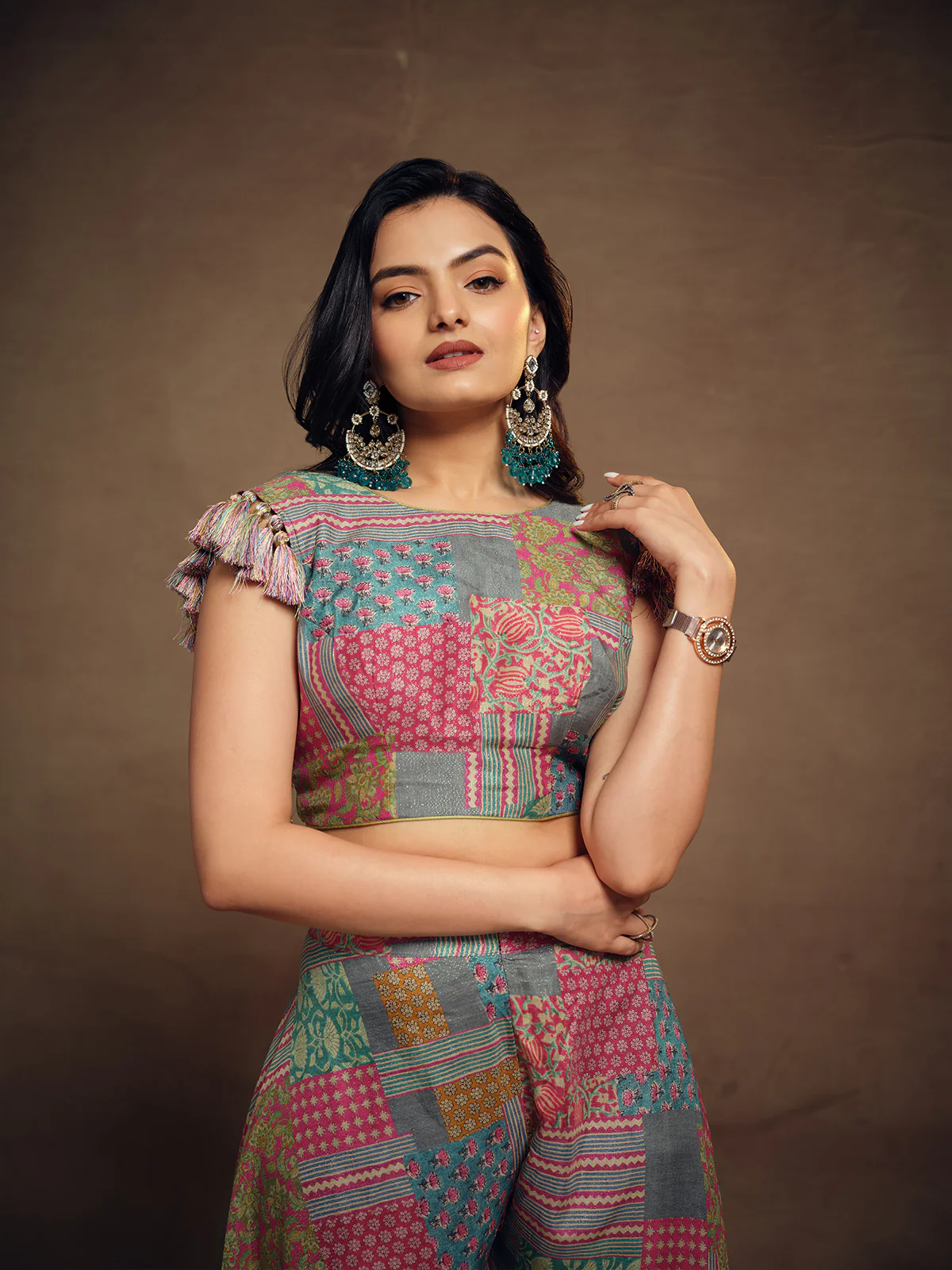 Odette Multicolor Cotton Printed Indo Western Co ord Set For Women - Image 5