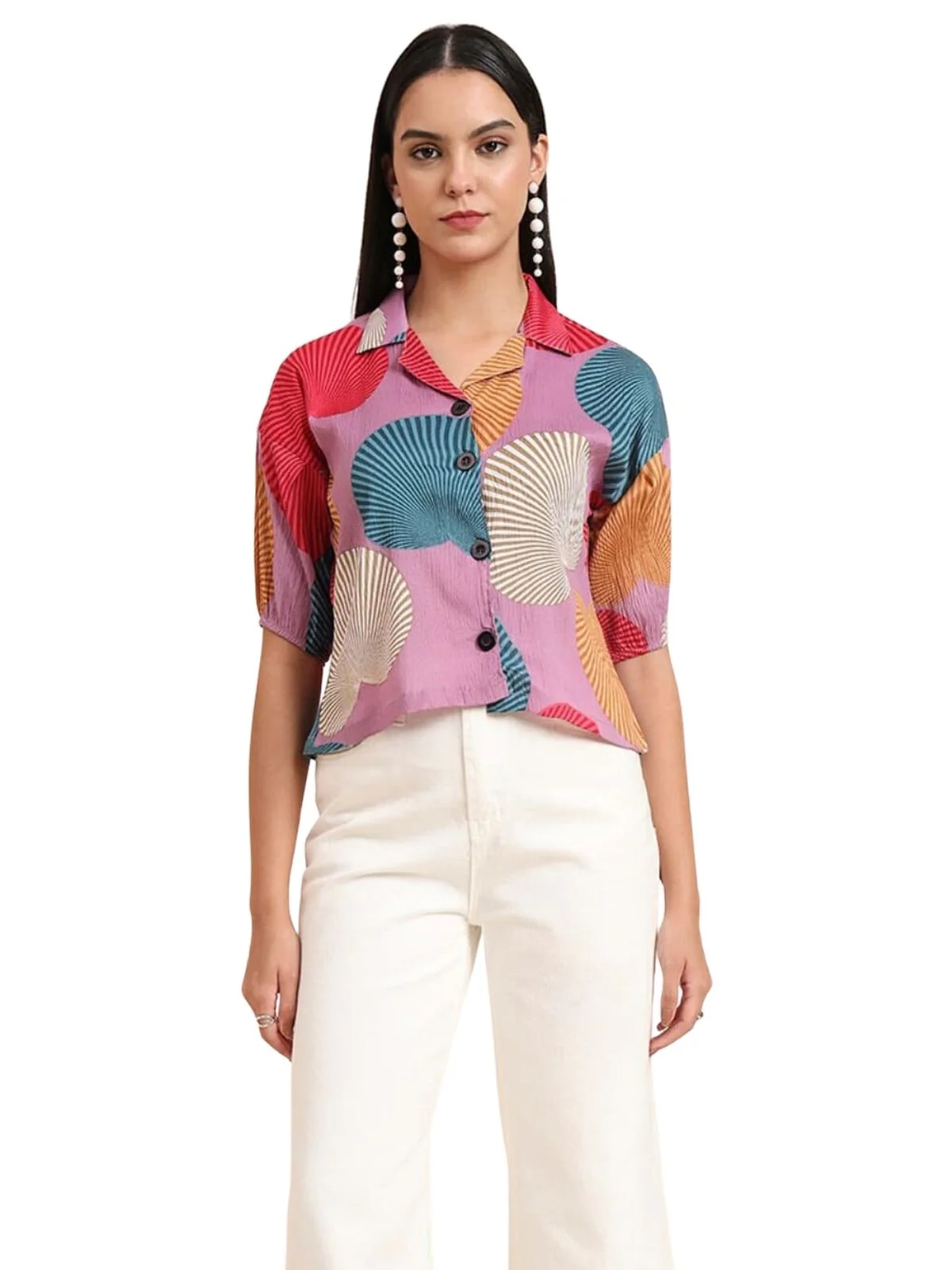 Odette Multicolor Delta Solid Shirt  For Women - Image 2