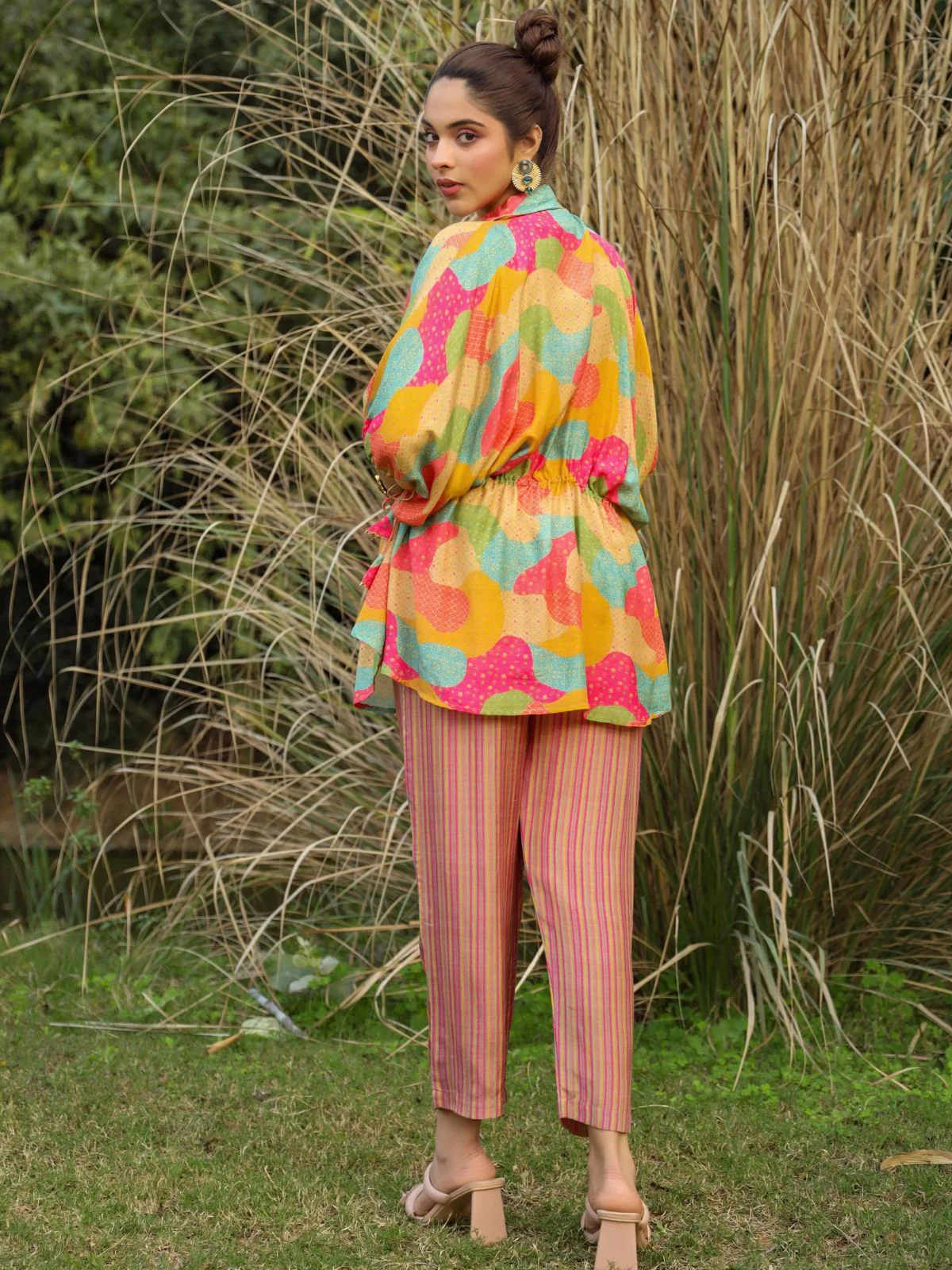 Odette Multicolor Digital Printed Mull Cotton Indo Western Co-Ord Set for Women - Image 4