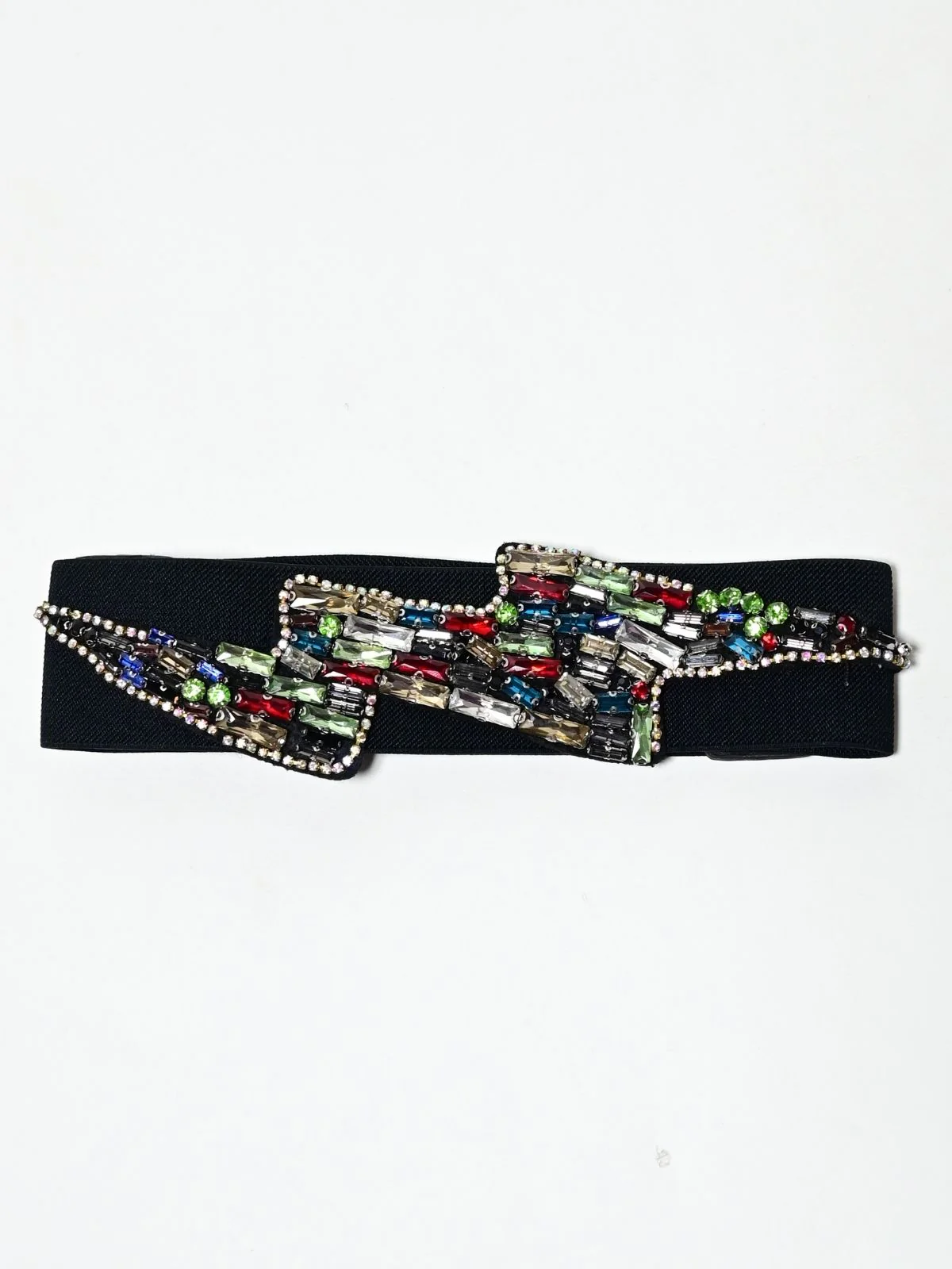 Odette Multicolor Elastic Embellished Belt For Women - Image 2