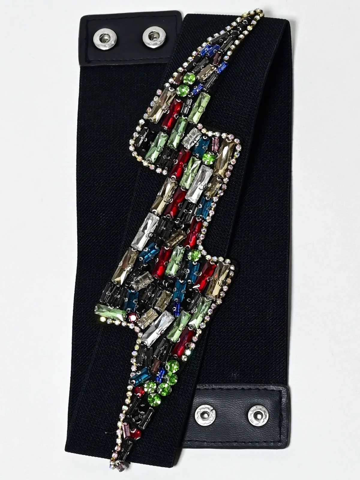 Odette Multicolor Elastic Embellished Belt For Women - Image 5