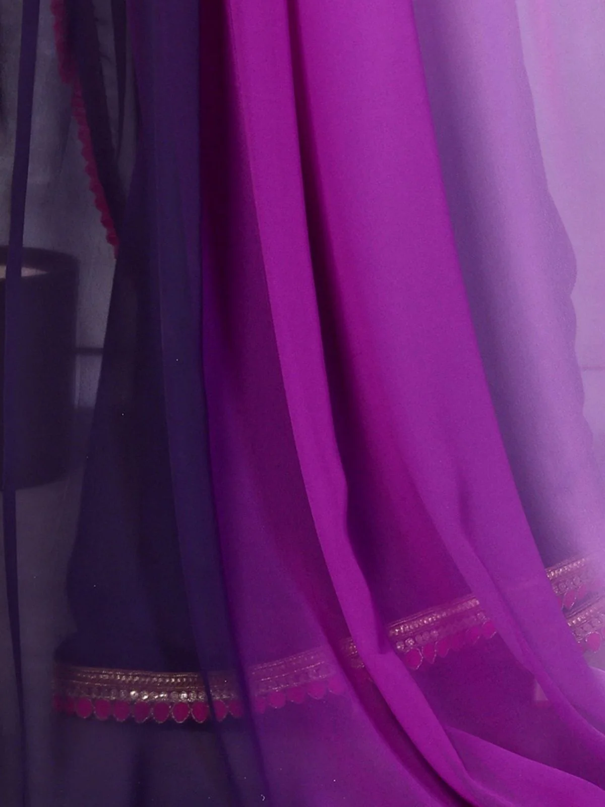Odette Multicolor Georgette Embellished Saree For Women - Image 5