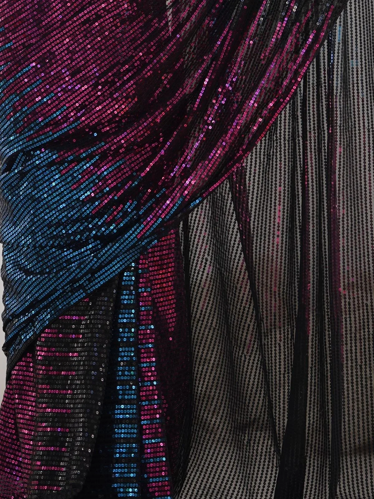 Odette Multicolor Georgette Embellished Saree With Unstitched Blouse For Women - Image 5
