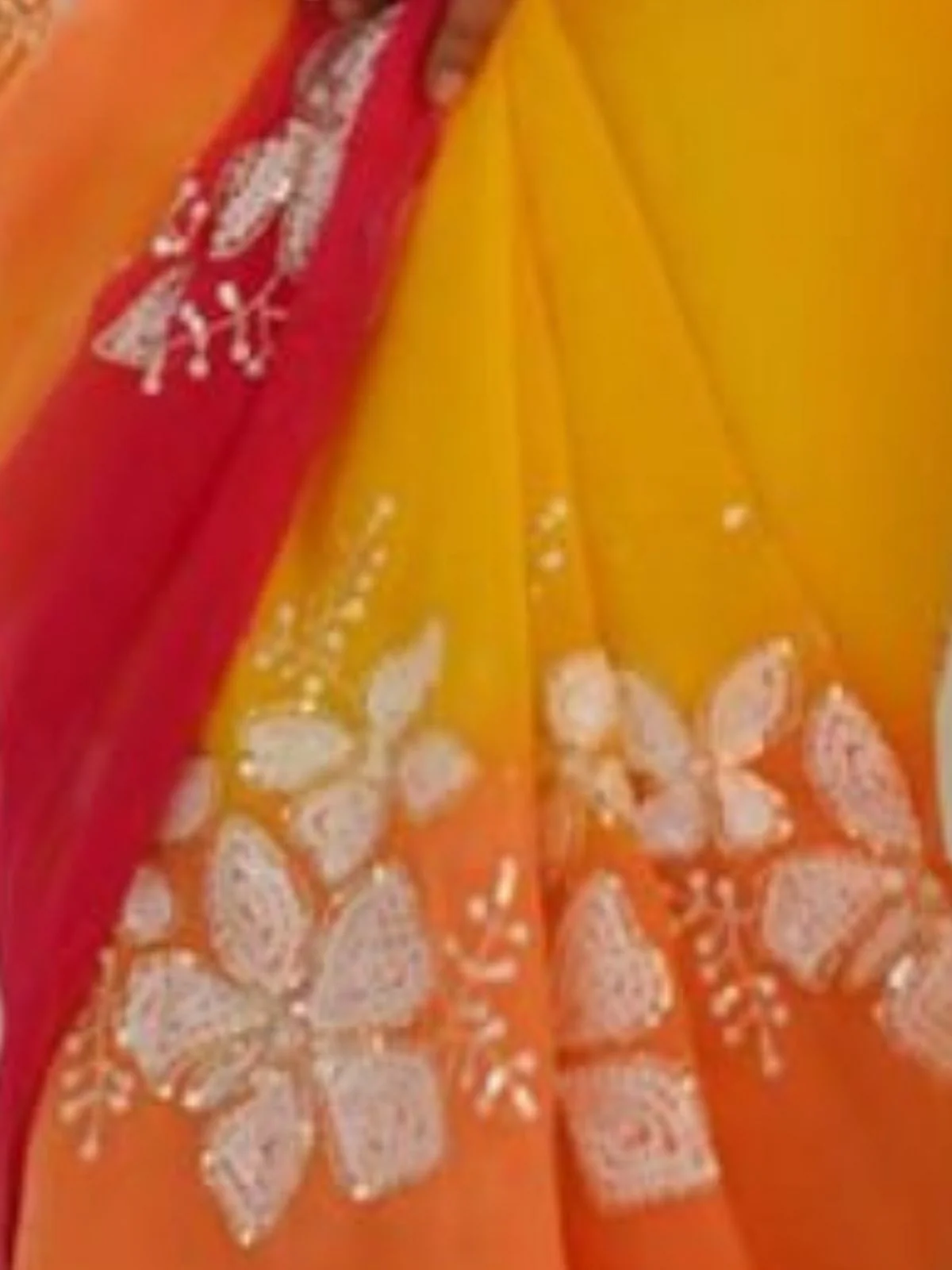 Odette Multicolor Georgette Embroidered Saree For Women - Image 4