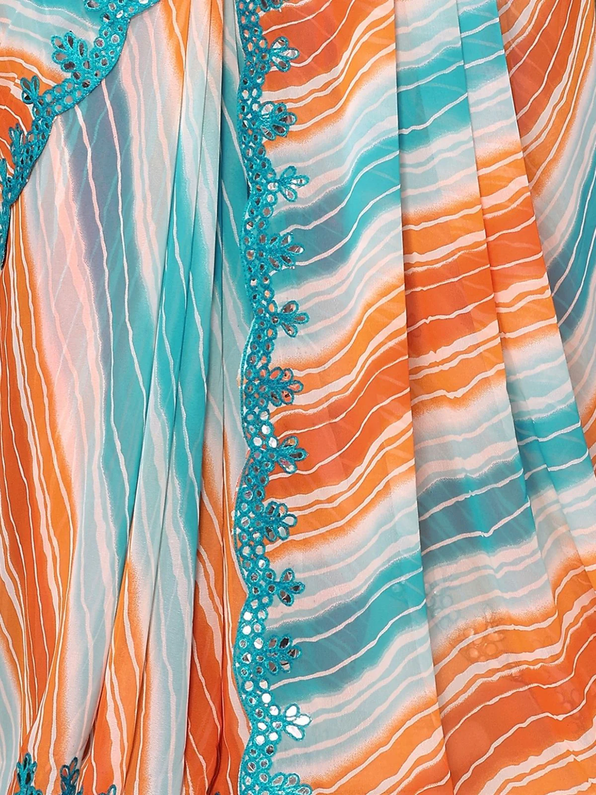 Odette Multicolor Georgette Embroidered Saree For Women - Image 5