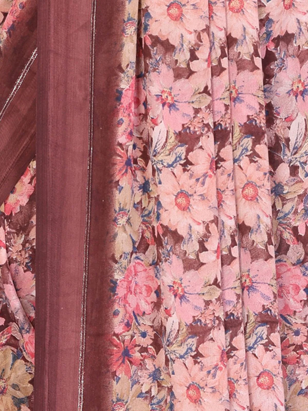 Odette Multicolor Georgette Printed Saree For Women - Image 5