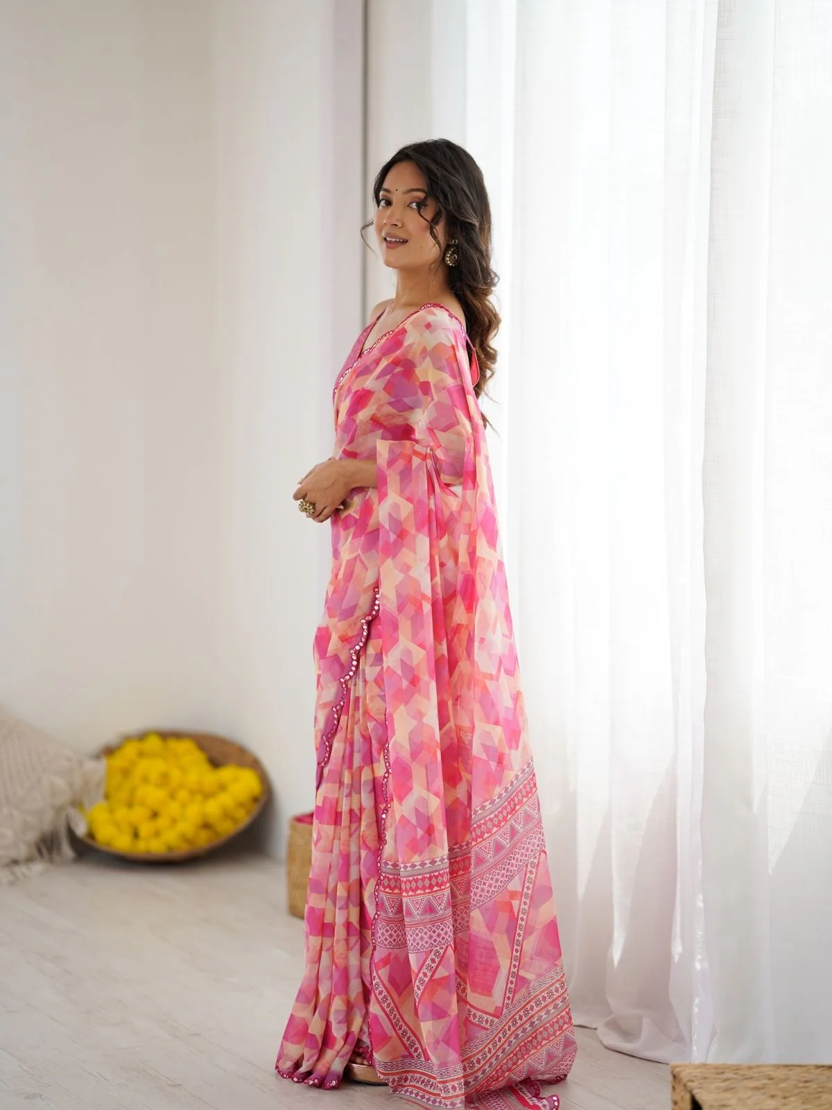 Odette Multicolor Georgette Printed Saree For Women - Image 2