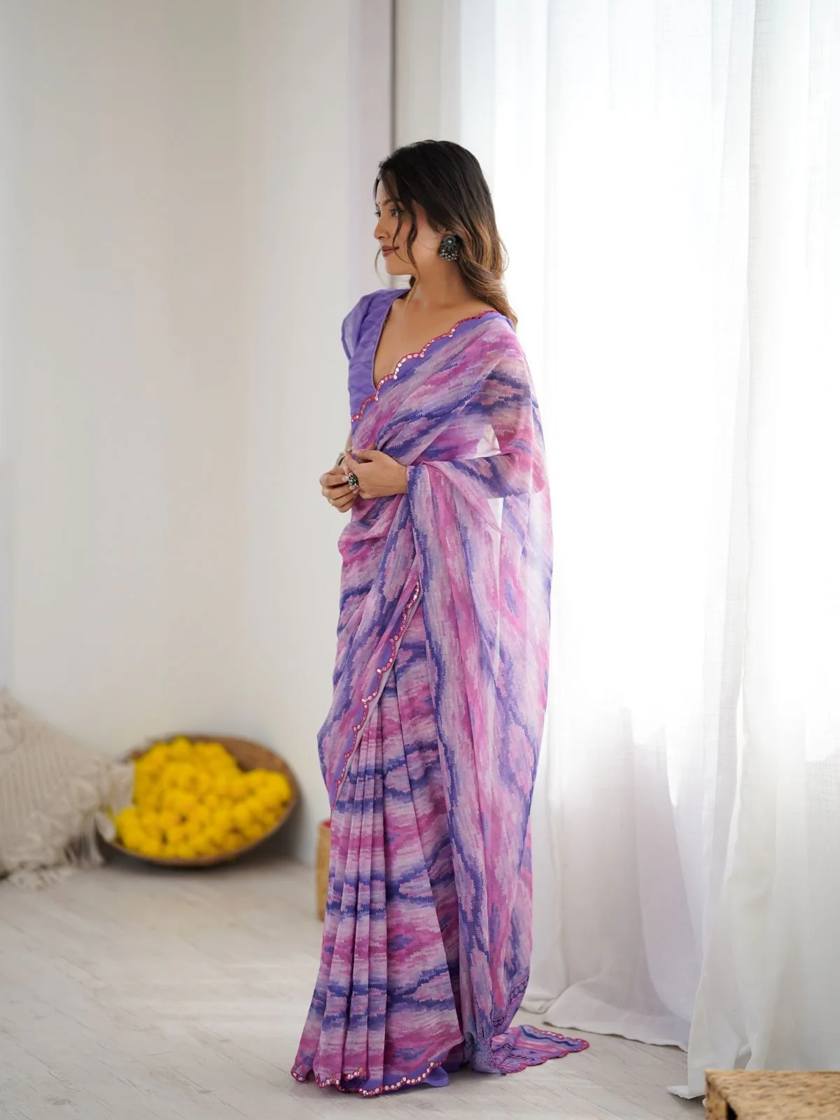 Odette Multicolor Georgette Printed Saree For Women - Image 2