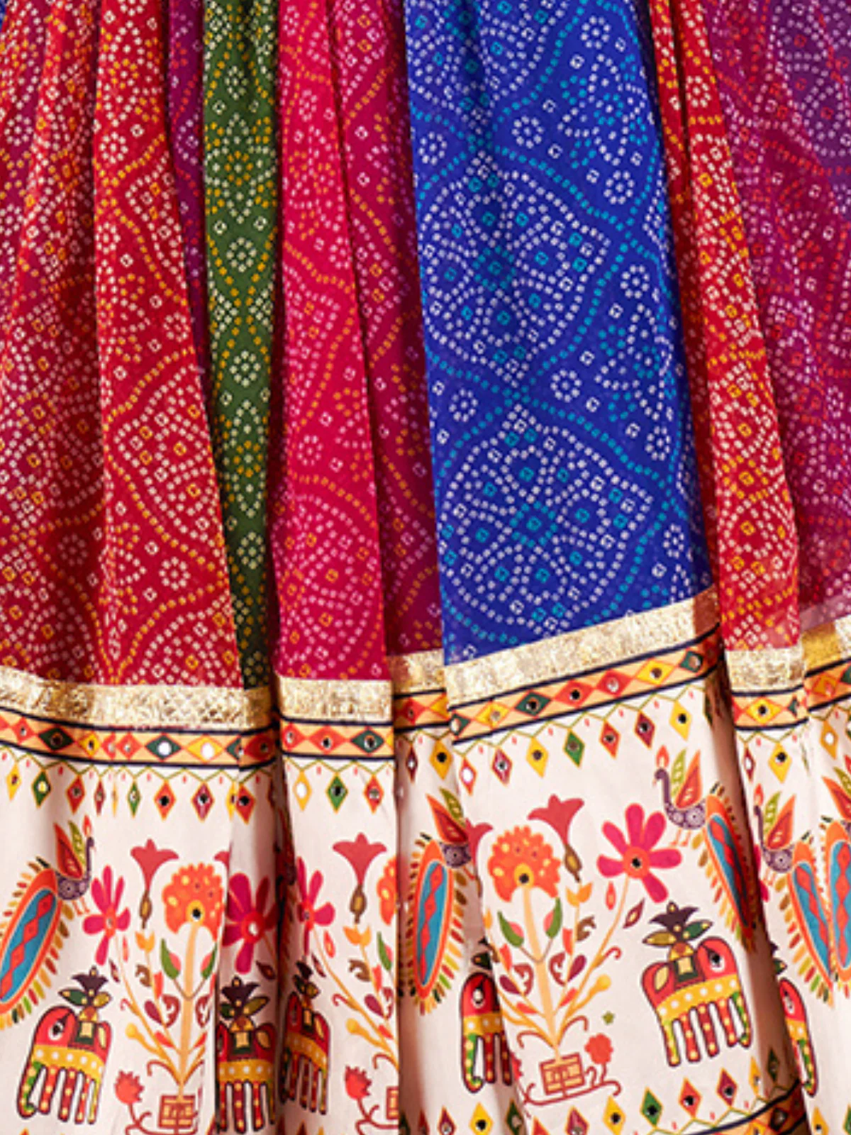 Odette Multicolor Georgette Printed Semi-Stitched lehenga For Women - Image 6