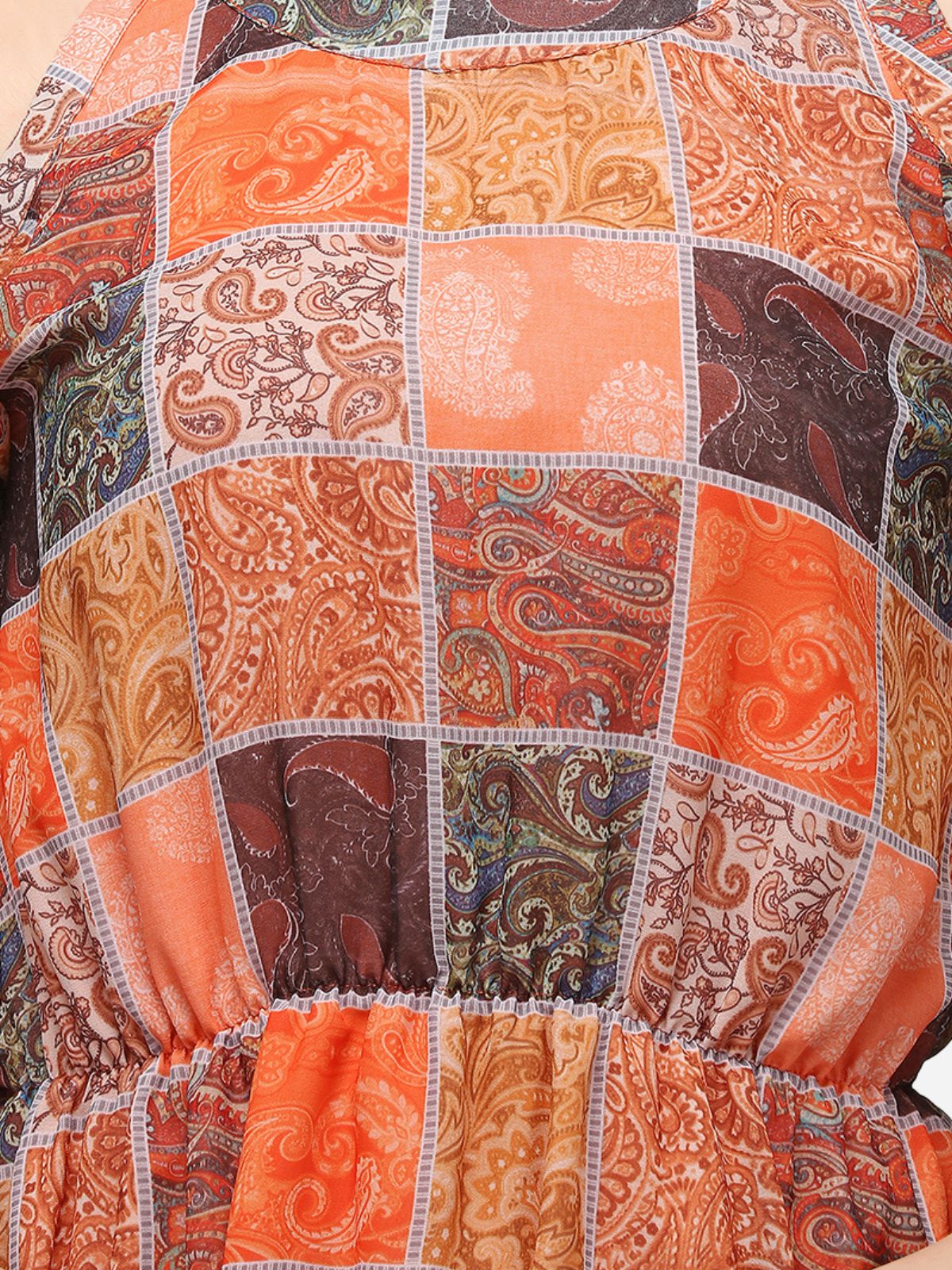 Odette Multicolor Georgette Printed Stitched Dress For Women - Image 5