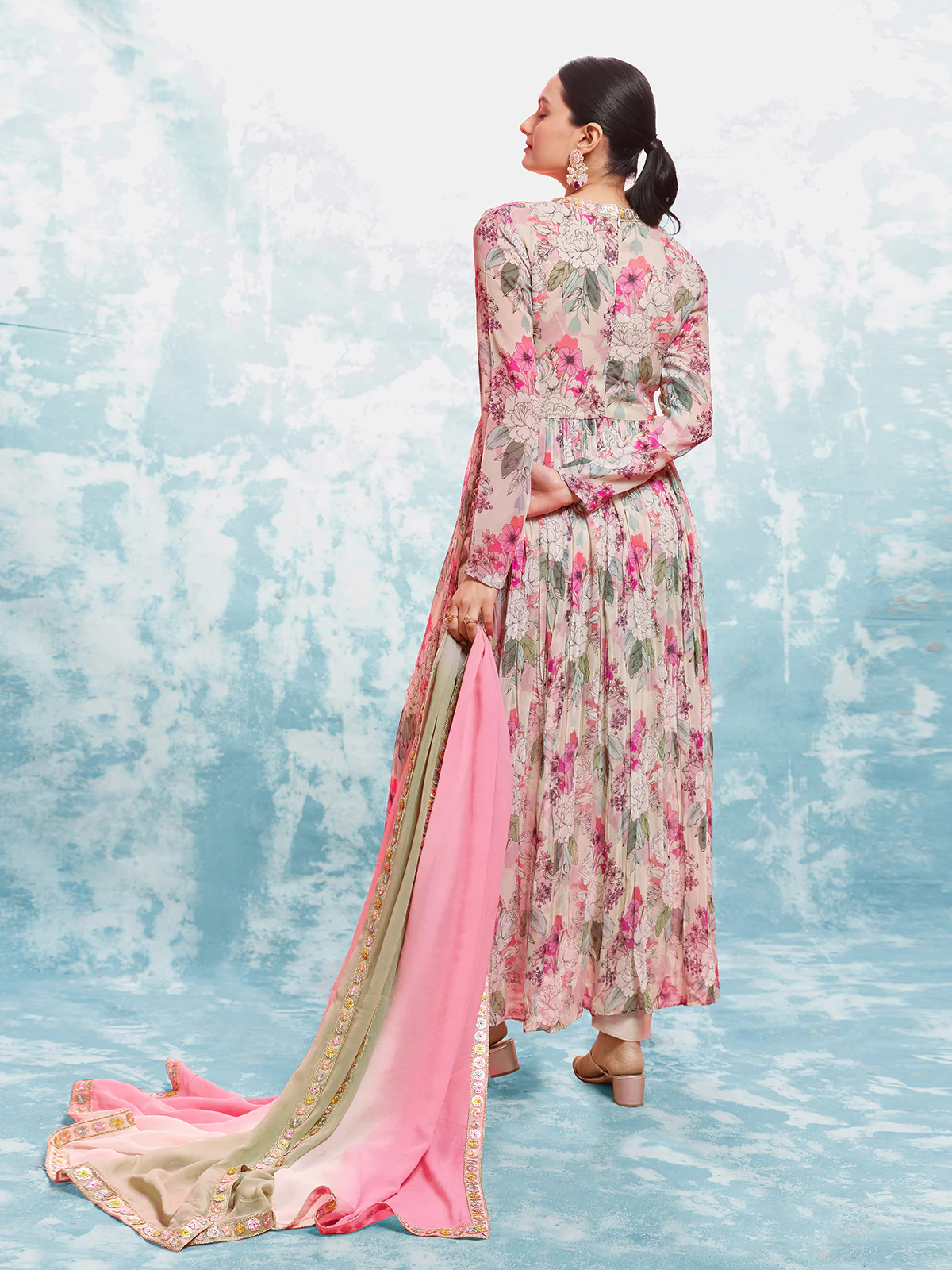 Odette Multicolor Georgette Printed Stitched Salwar Suit Set  For Women - Image 4