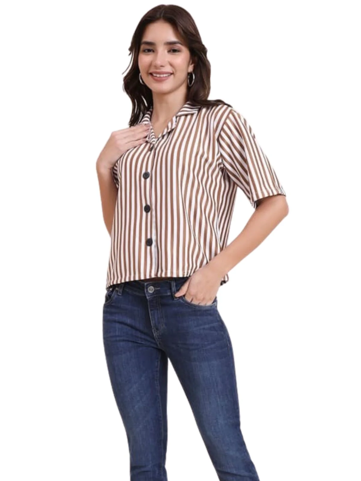 Odette Multicolor Poly Cotton Printed Shirt For Women - Image 2