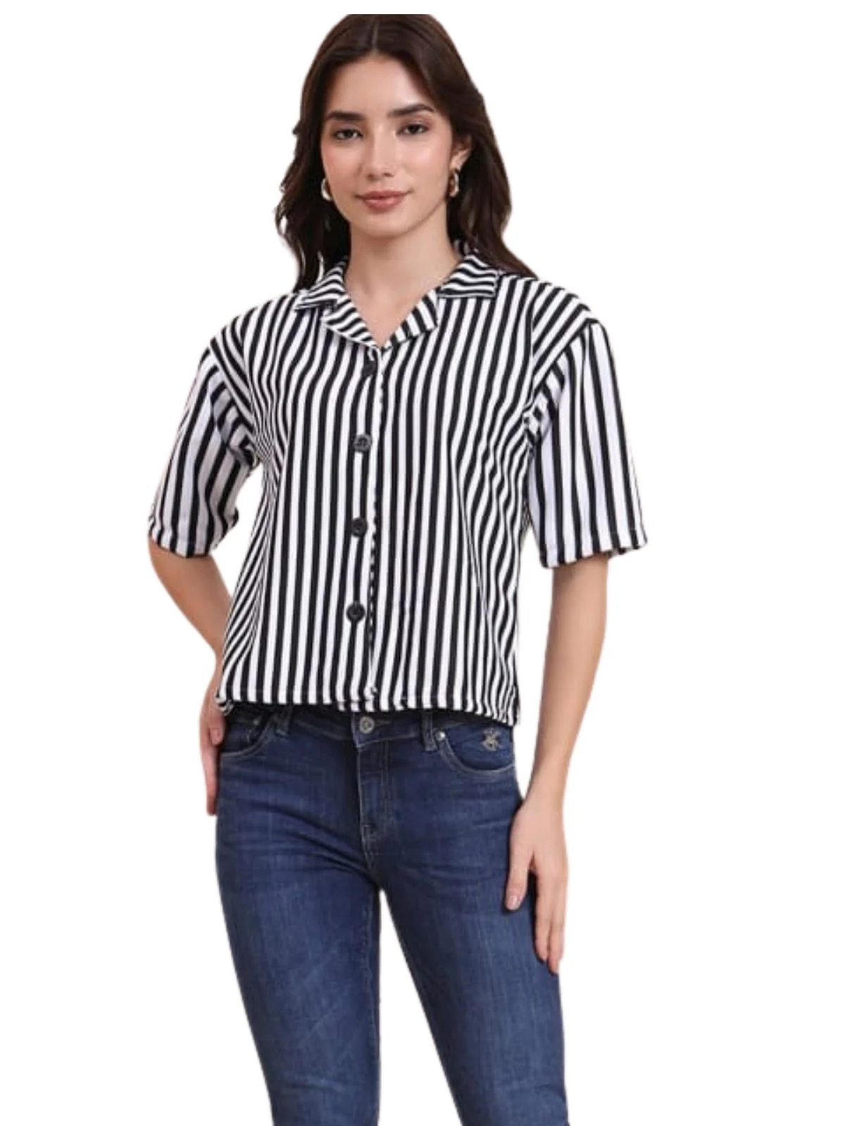 Odette Multicolor Poly Cotton Printed Shirt For Women - Image 2