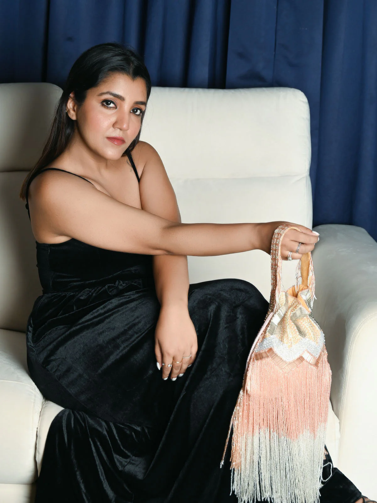 Odette Multicolor Polyester Encompassing With Bead And Cutdana Potli For Women - Image 2