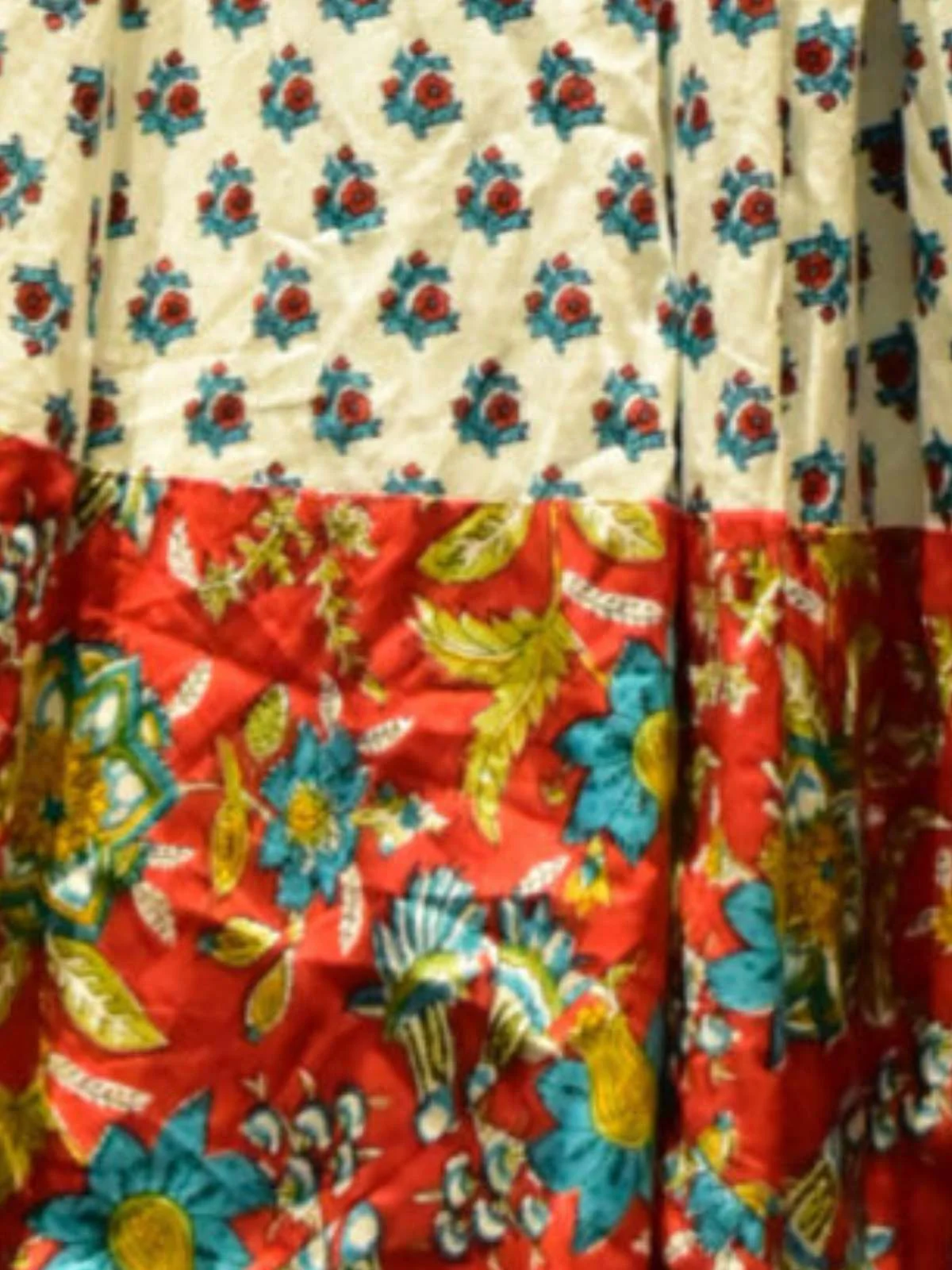 Odette Multicolor Printed Cotton Silk Stitched Gown For Women - Image 3