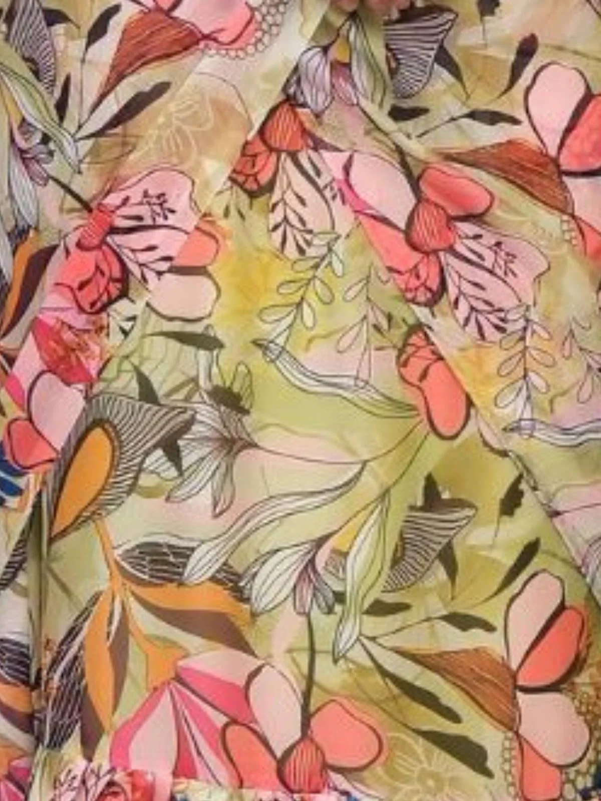 Odette Multicolor Printed Georgette Ready To Wear Saree For Women - Image 5