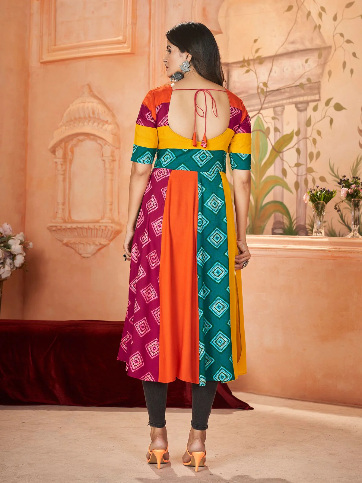 Odette Multicolor printed Rayon Stitched Kurti For Women - Image 5