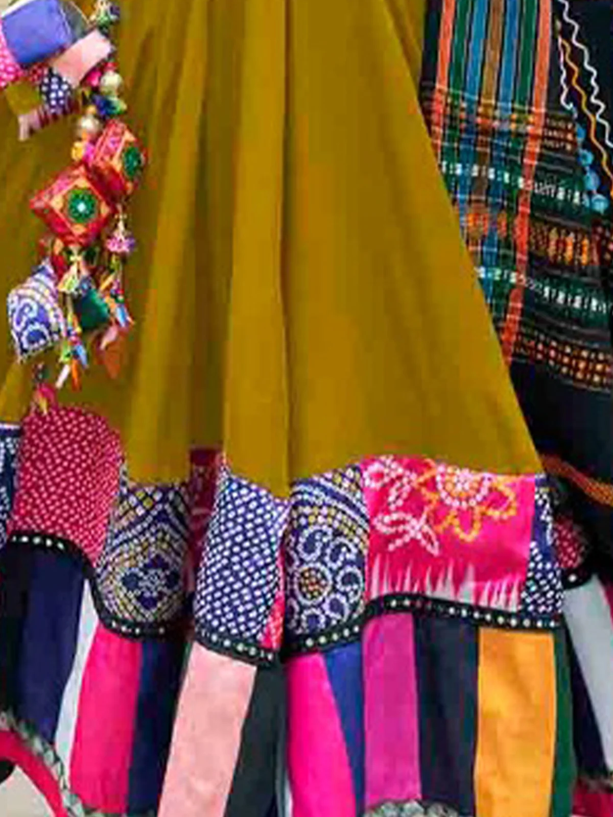 Odette Multicolor Rayon Printed Stitched Lehenga With Blouse For Women - Image 6