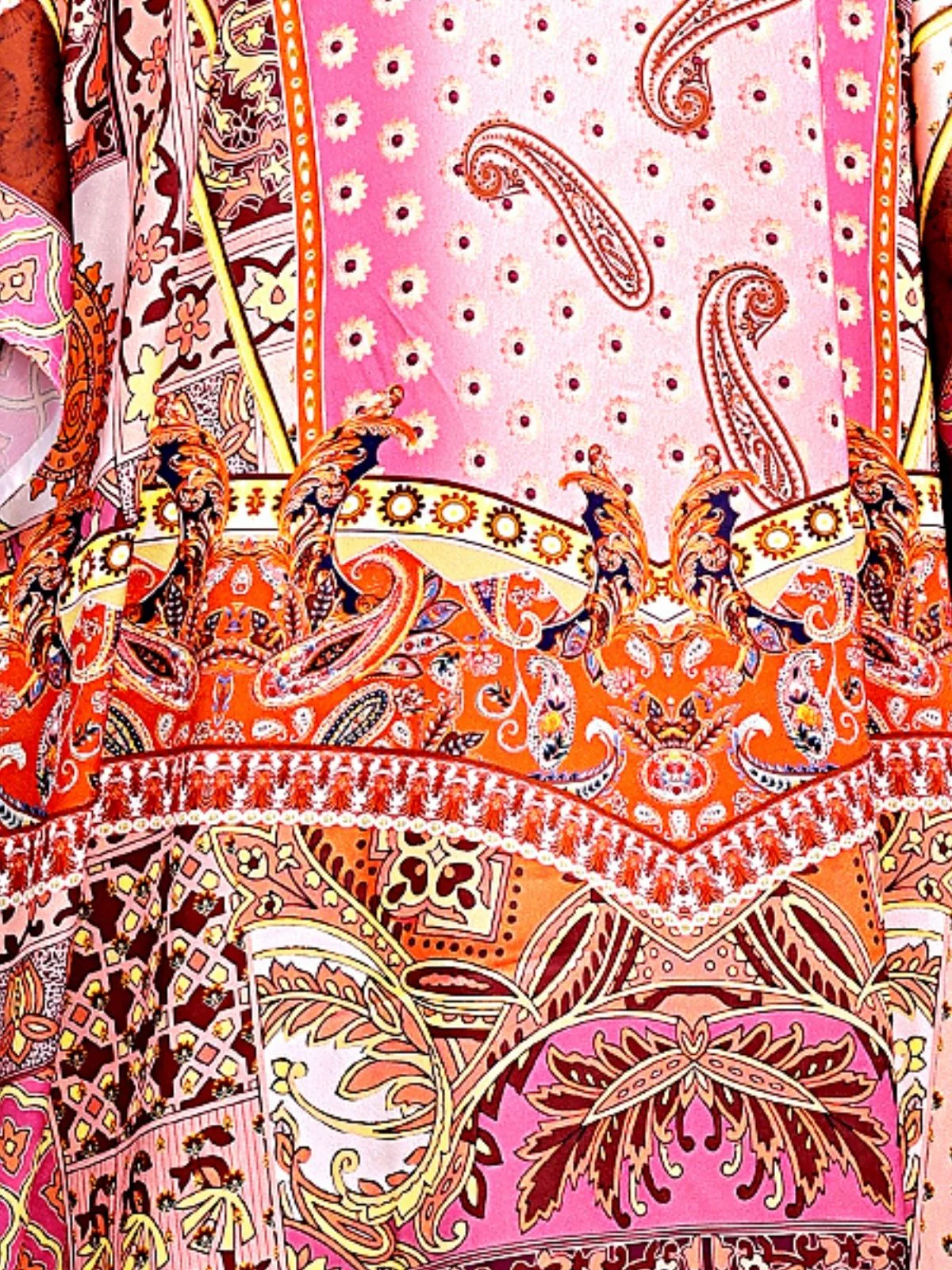 Odette Multicolor Satin Printed Kaftan For Women - Image 5