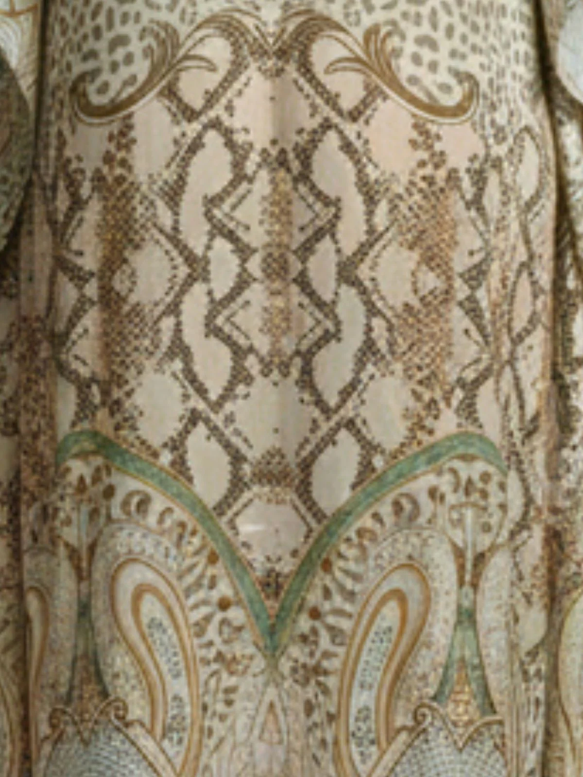 Odette Multicolor Satin Printed Kaftan For Women - Image 5
