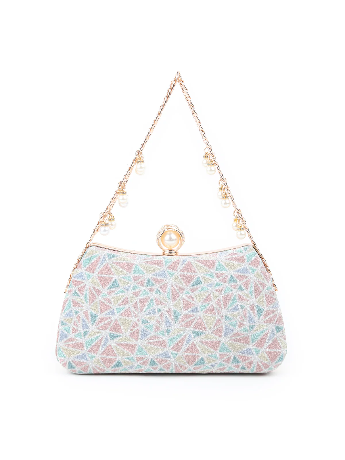 Odette Multicolor Shimmer Printed Clutch for Women - Image 3