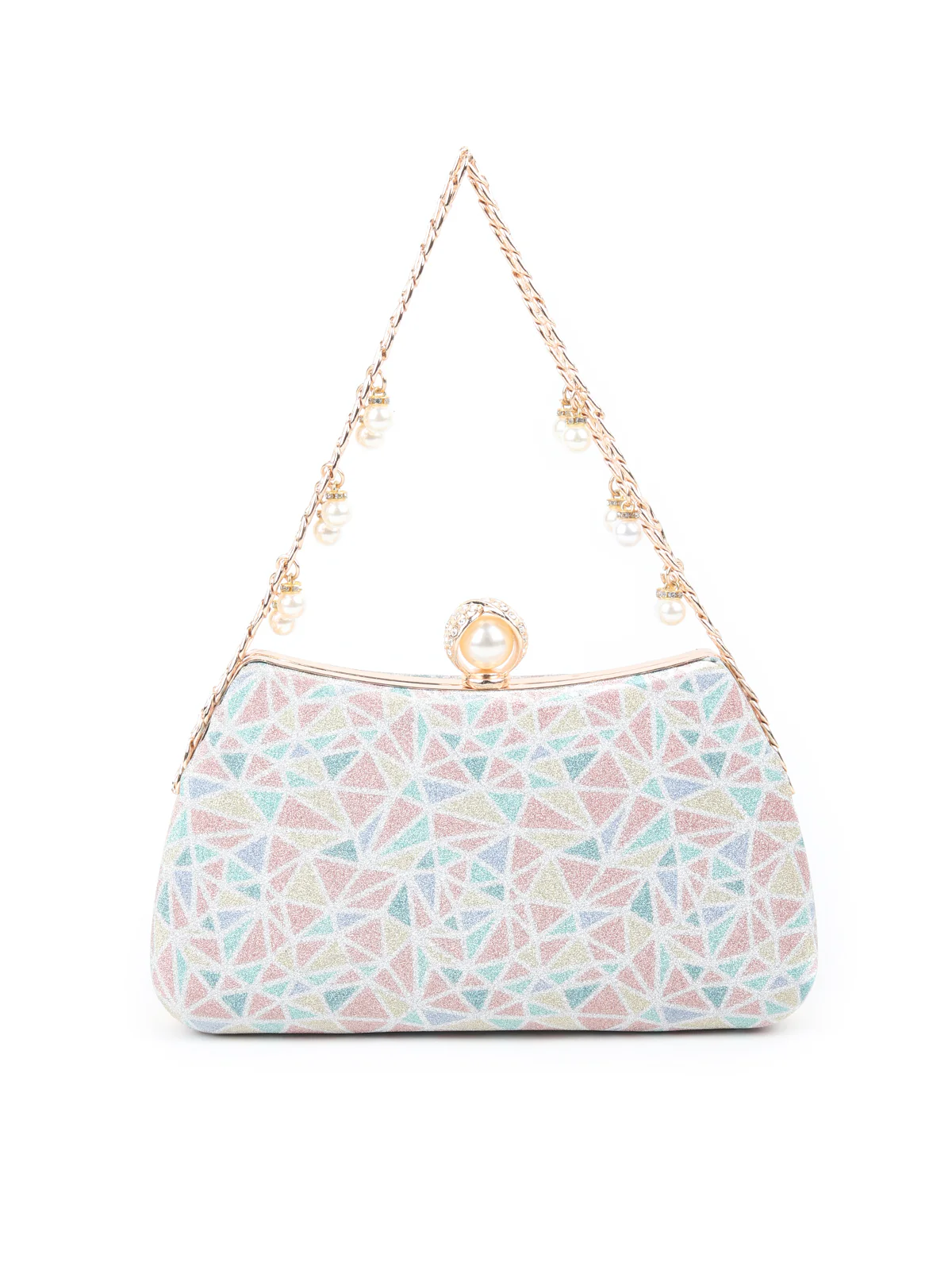 Odette Multicolor Shimmer Printed Clutch for Women - Image 5